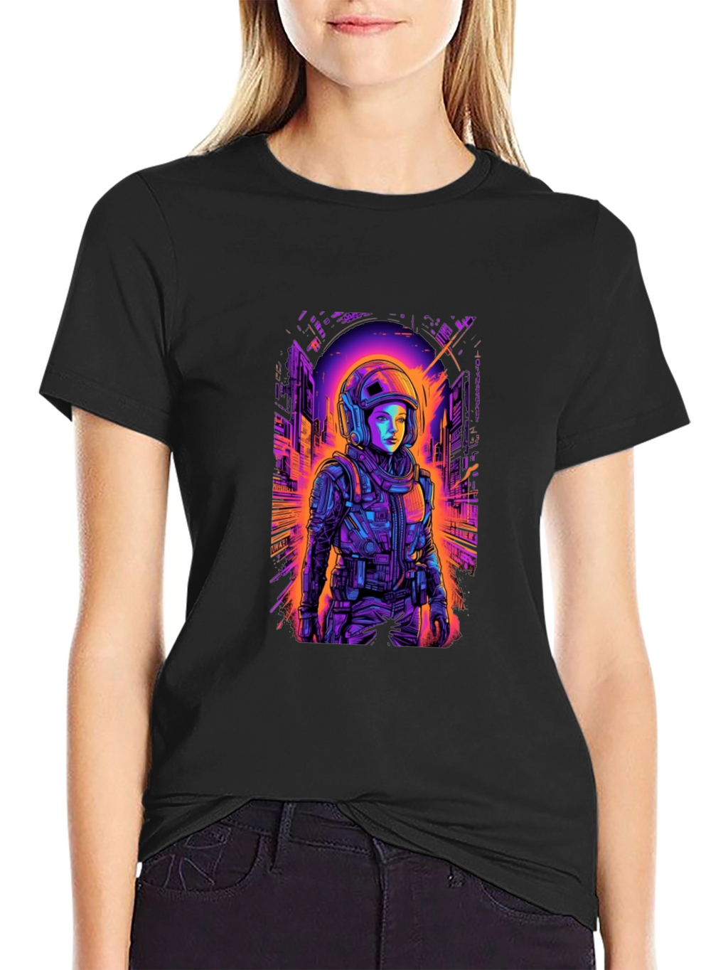 Neon Astronaut T-Shirt - Sci-Fi Streetwear