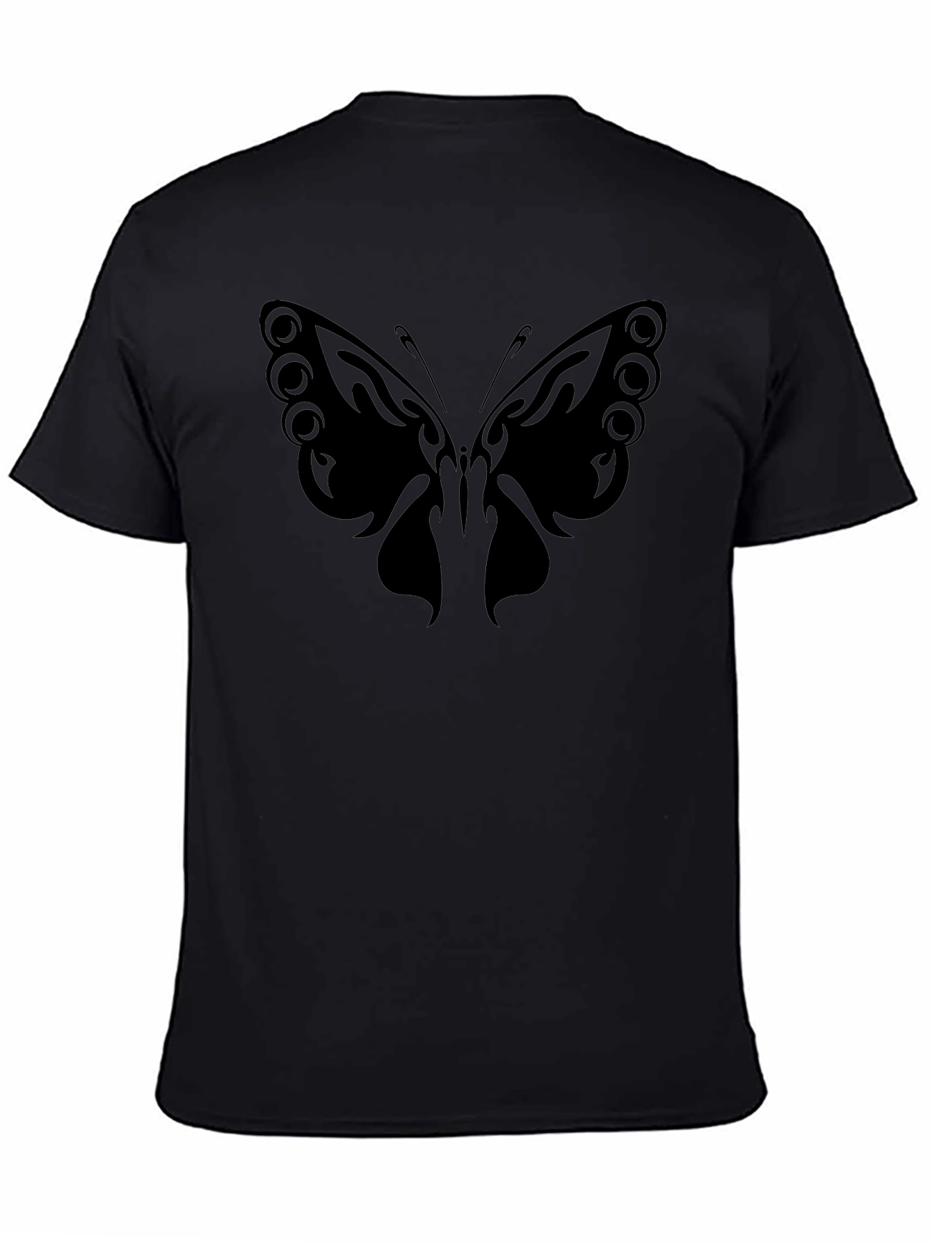 Butterfly Graphic Tee - Stylish Black Cotton T-Shirt