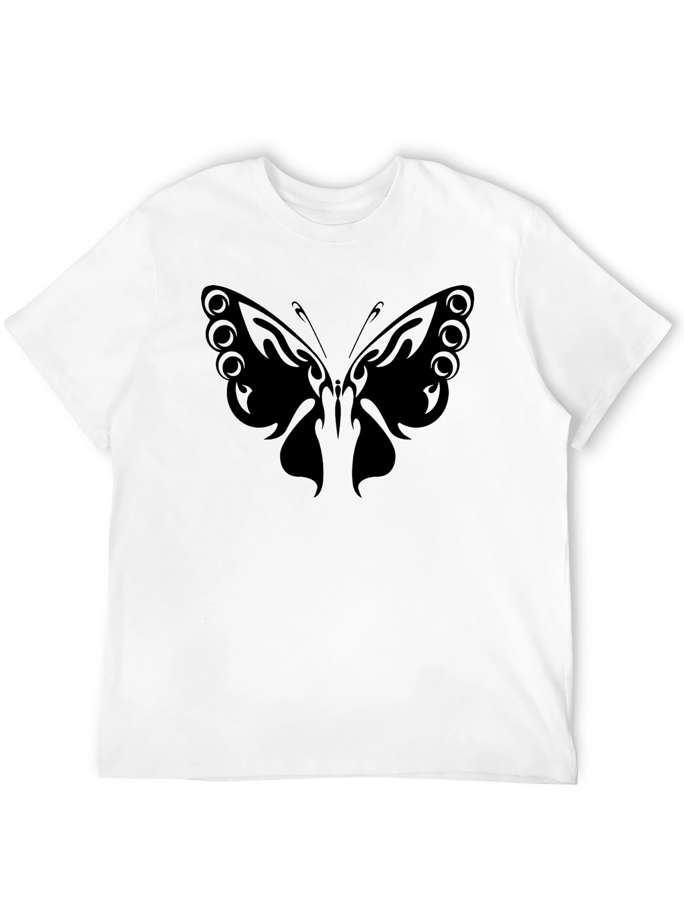Butterfly Graphic Tee - Stylish Black Cotton T-Shirt