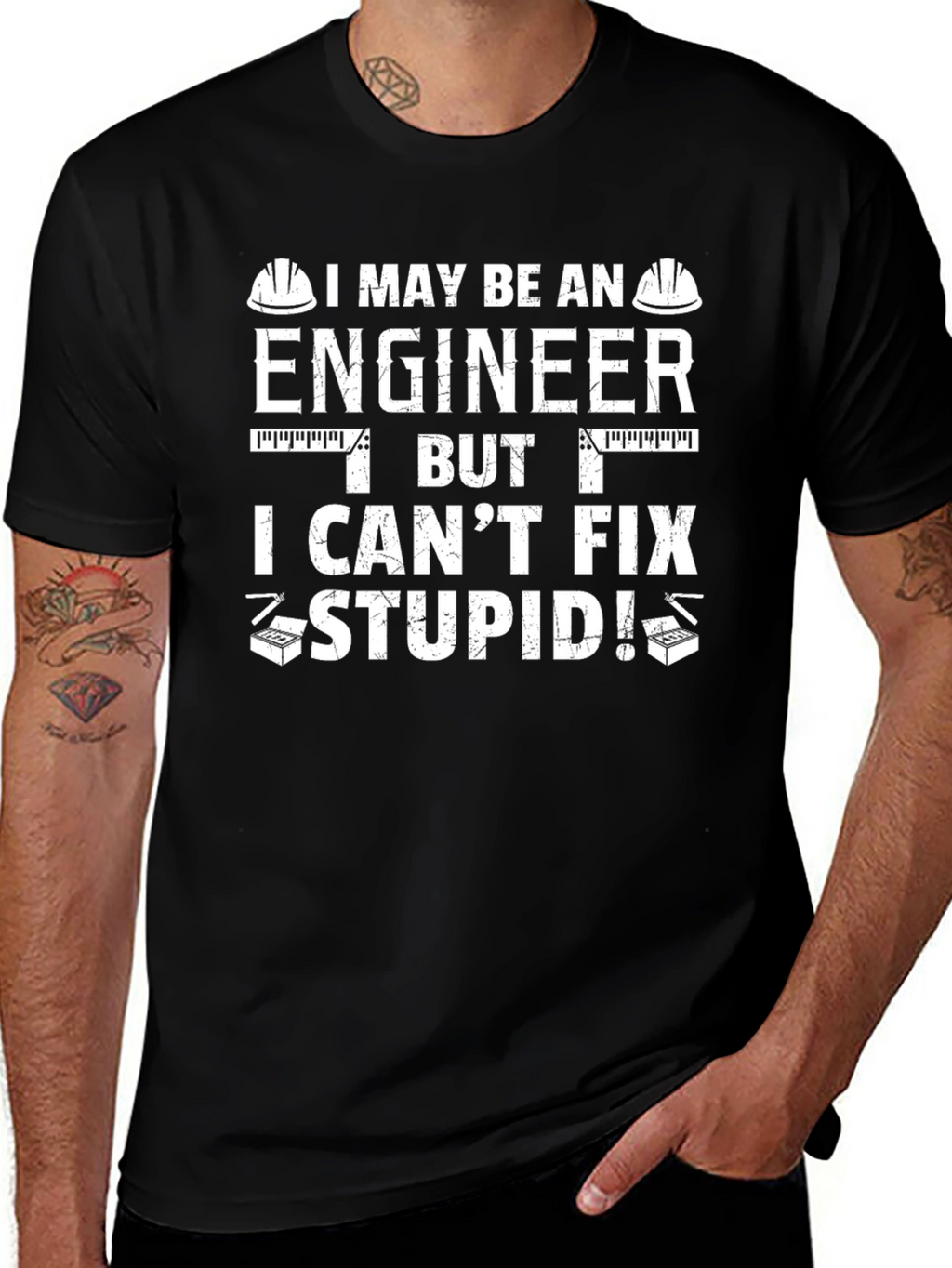 Engineer Humor T-Shirt: Cant Fix Stupid!