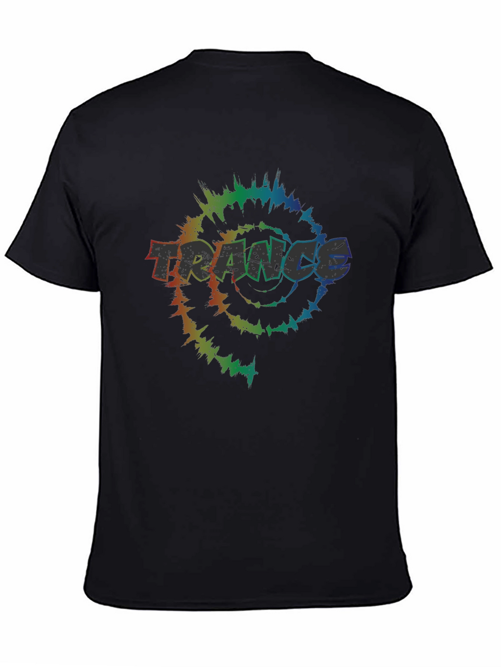 Trance Tie-Dye Graphic Tee - Black Cotton T-Shirt