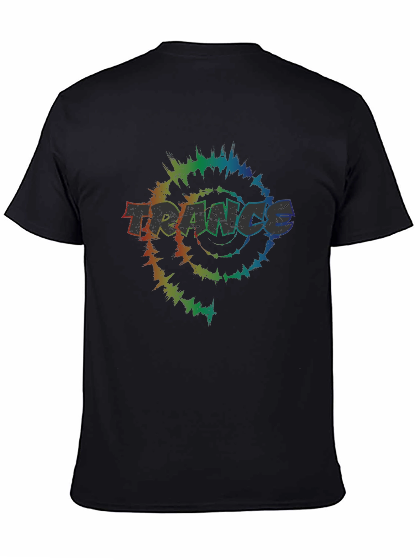 Trance Tie-Dye Graphic Tee - Black Cotton T-Shirt