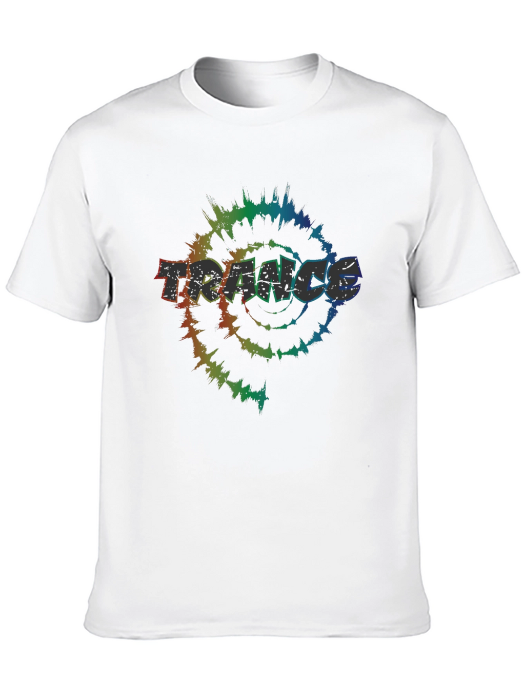 Trance Tie-Dye Graphic Tee - Black Cotton T-Shirt