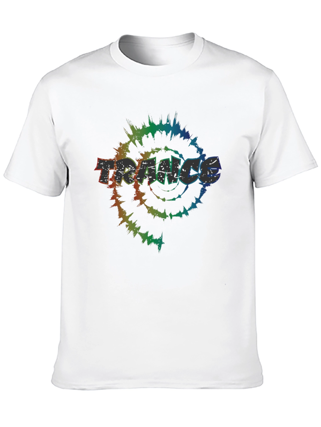 Trance Tie-Dye Graphic Tee - Black Cotton T-Shirt