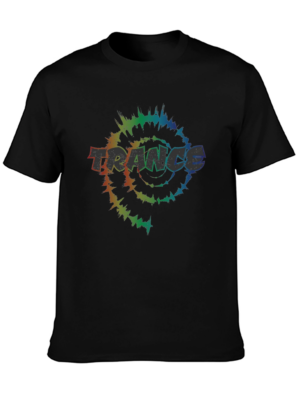 Trance Tie-Dye Graphic Tee - Black Cotton T-Shirt
