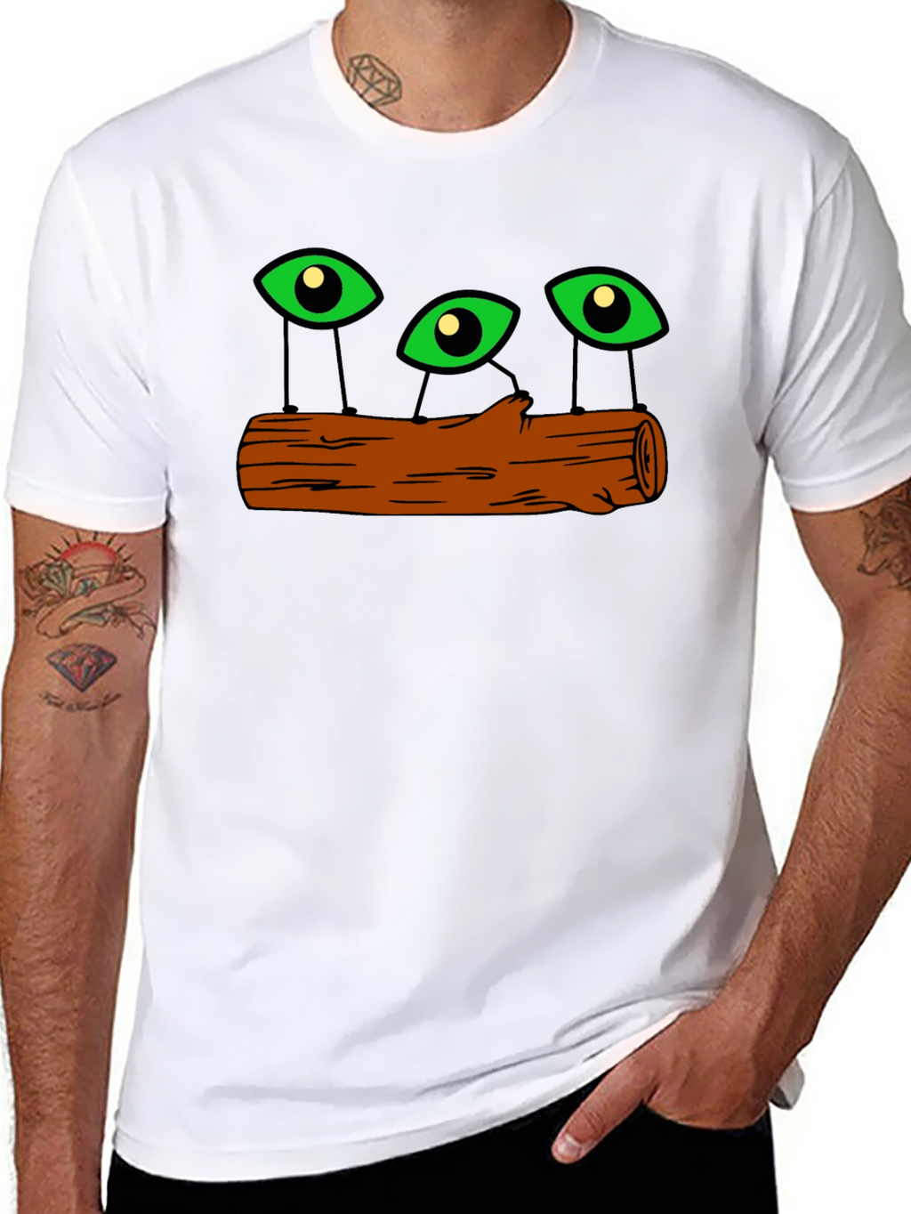 Mystic Eyes Log Black T-Shirt