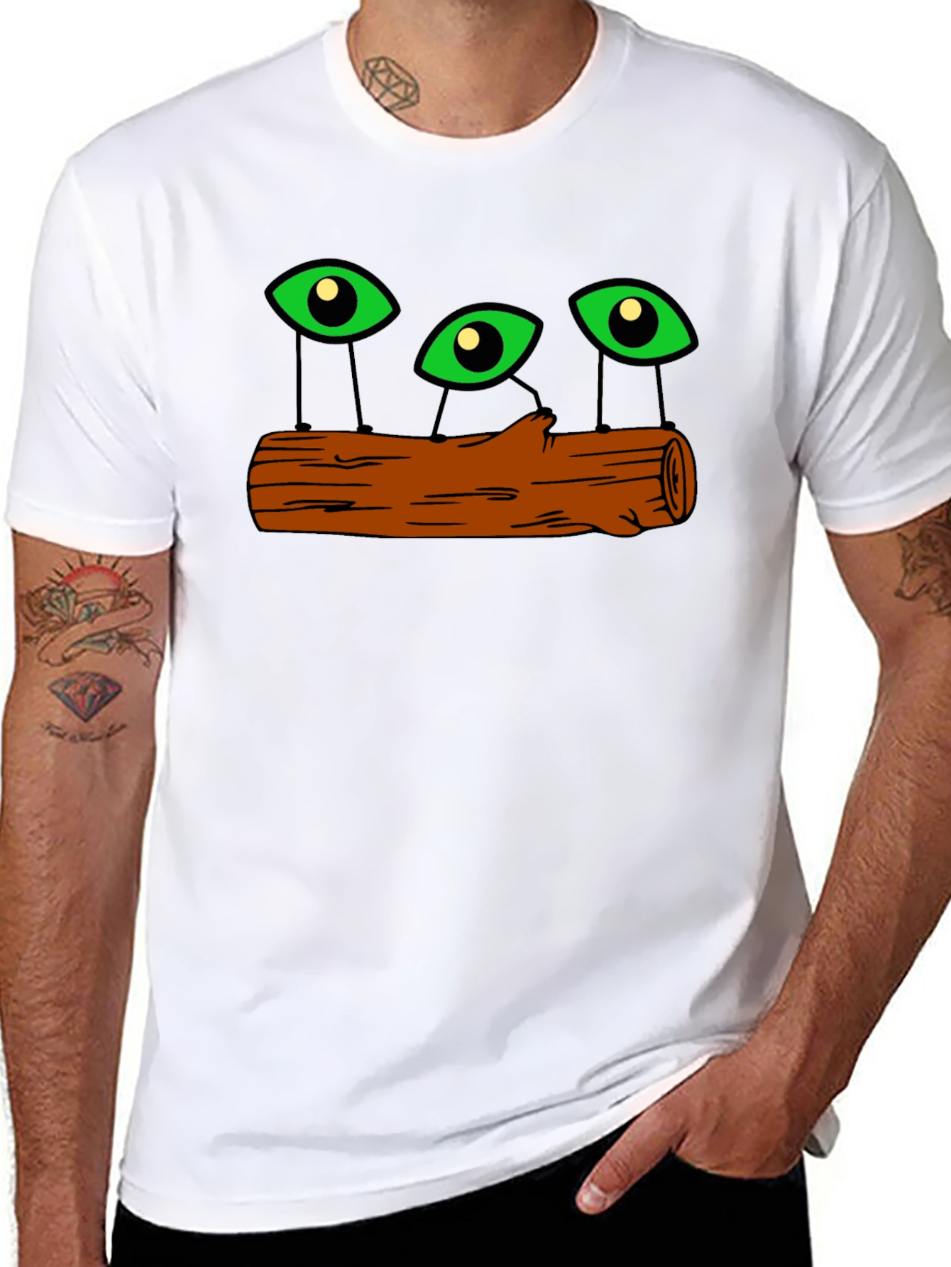 Mystic Eyes Log Black T-Shirt