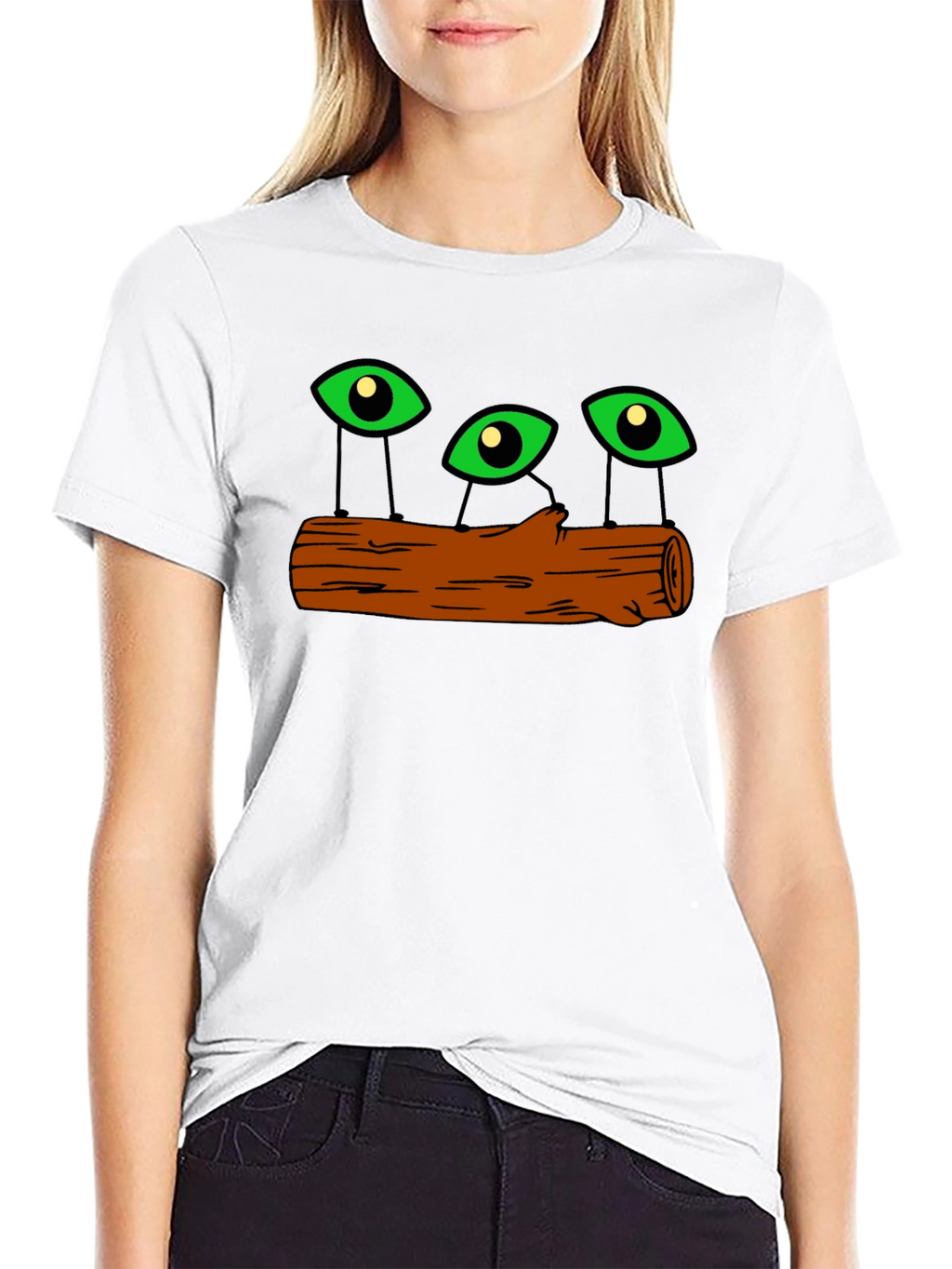 Mystic Eyes Log Black T-Shirt
