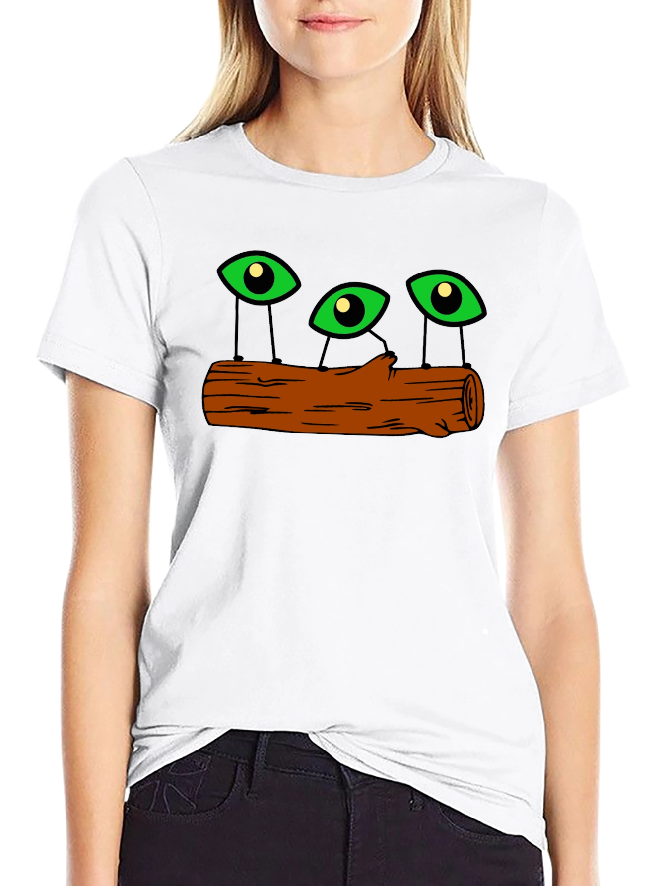 Mystic Eyes Log Black T-Shirt