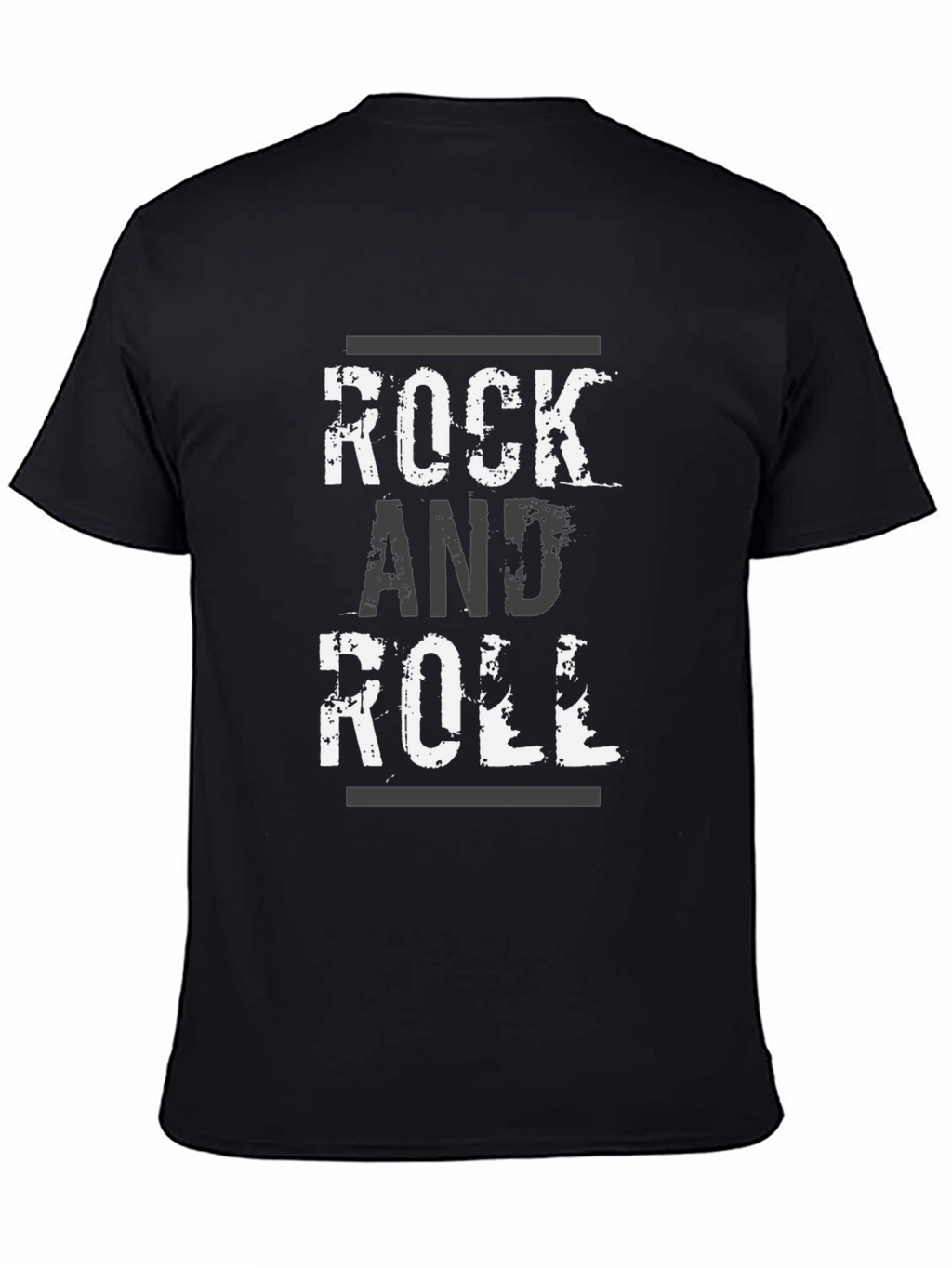 Rock and Roll Graphic Print Black T-Shirt