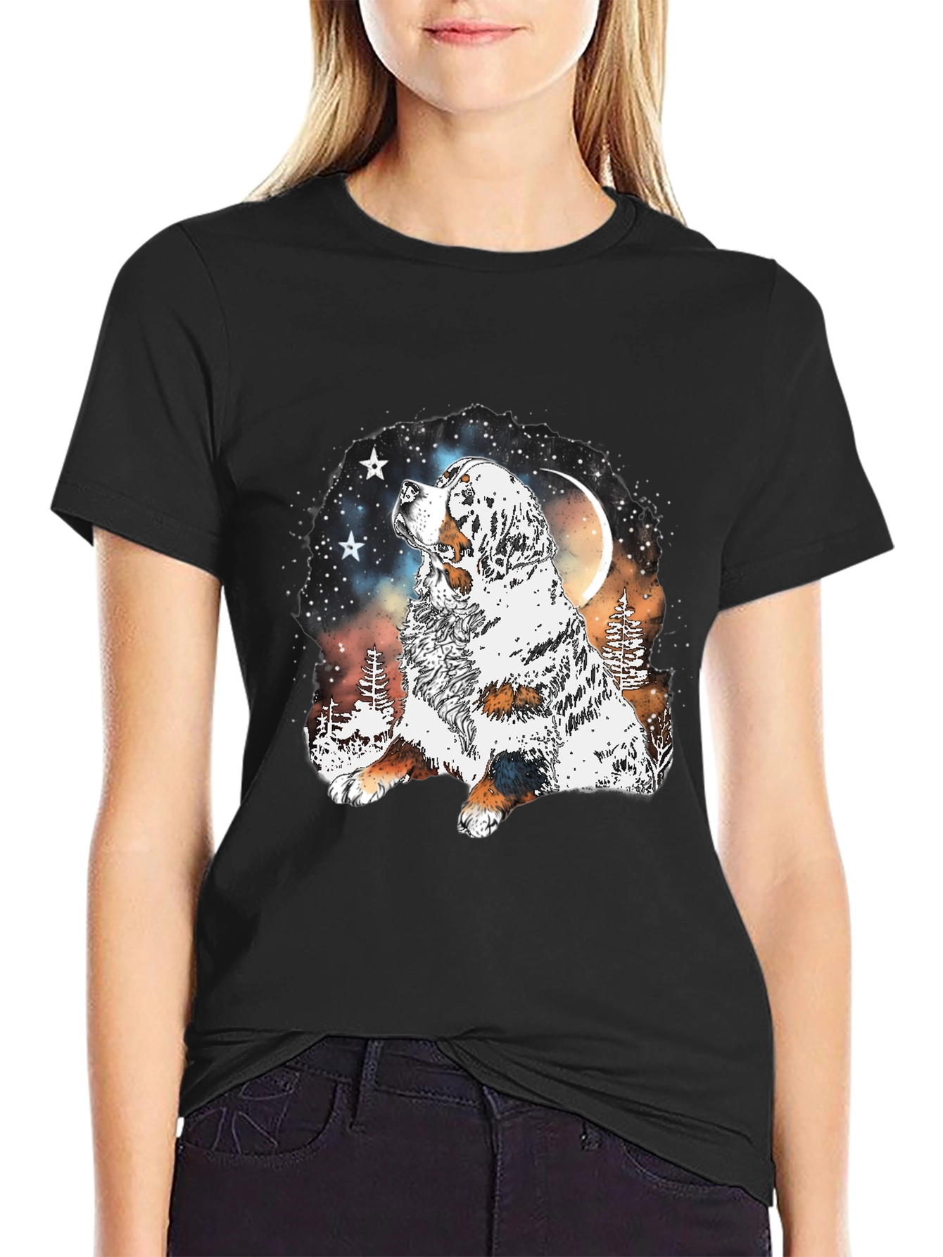 Dog Lover T-Shirt - Mountain Moon Dog Graphic Tee
