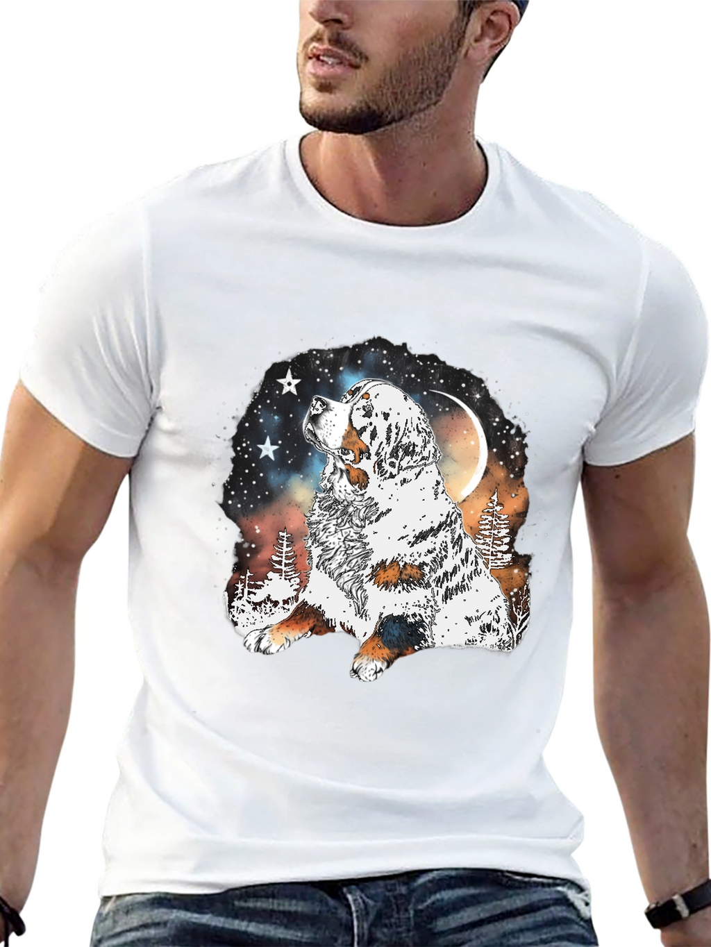 Dog Lover T-Shirt - Mountain Moon Dog Graphic Tee