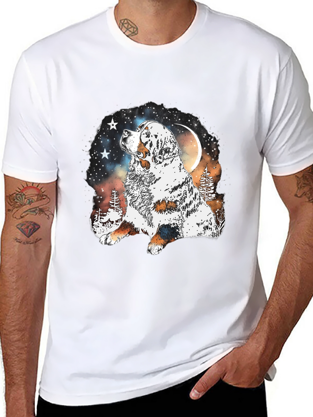 Dog Lover T-Shirt - Mountain Moon Dog Graphic Tee
