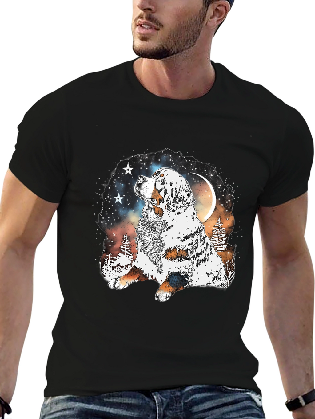 Dog Lover T-Shirt - Mountain Moon Dog Graphic Tee