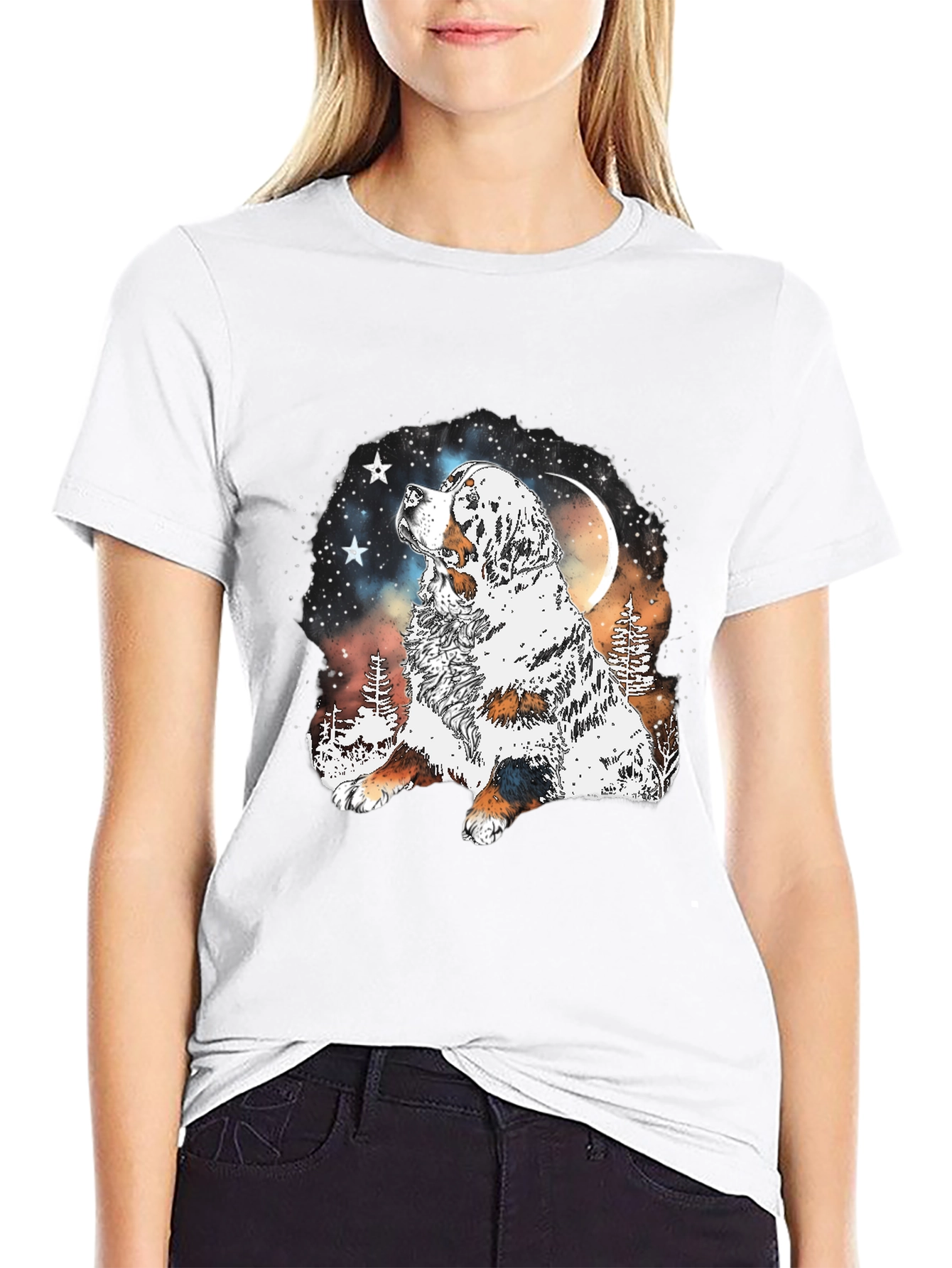 Dog Lover T-Shirt - Mountain Moon Dog Graphic Tee