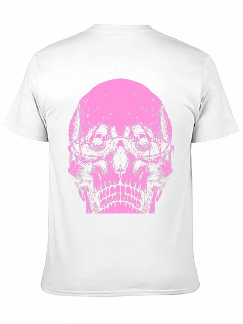 Skull Graphic Tee - Pink Print on Black