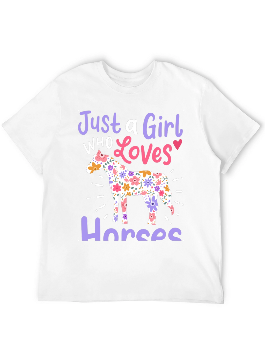 Just a Girl Who Loves Horses Black T-Shirt