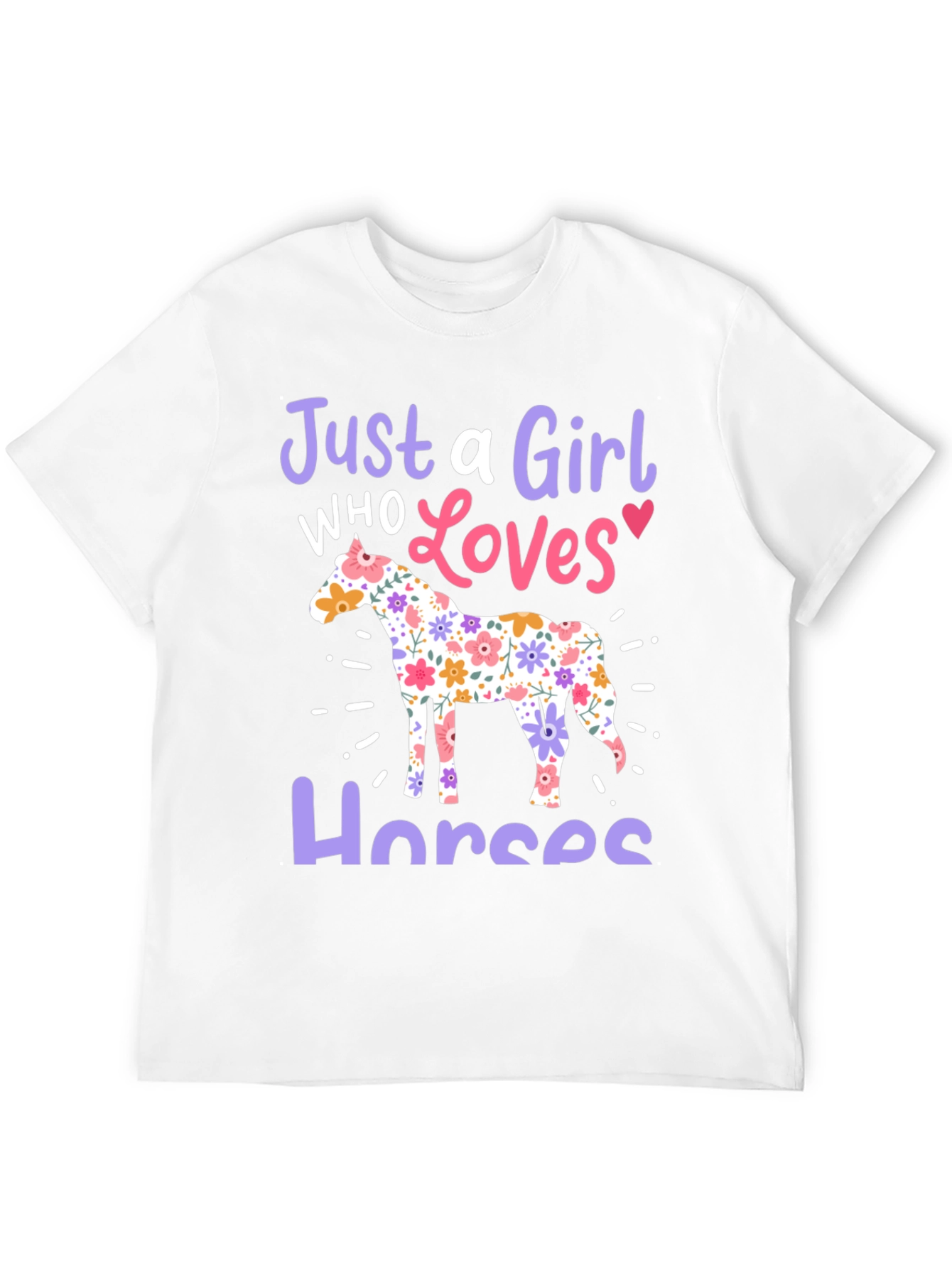 Just a Girl Who Loves Horses Black T-Shirt