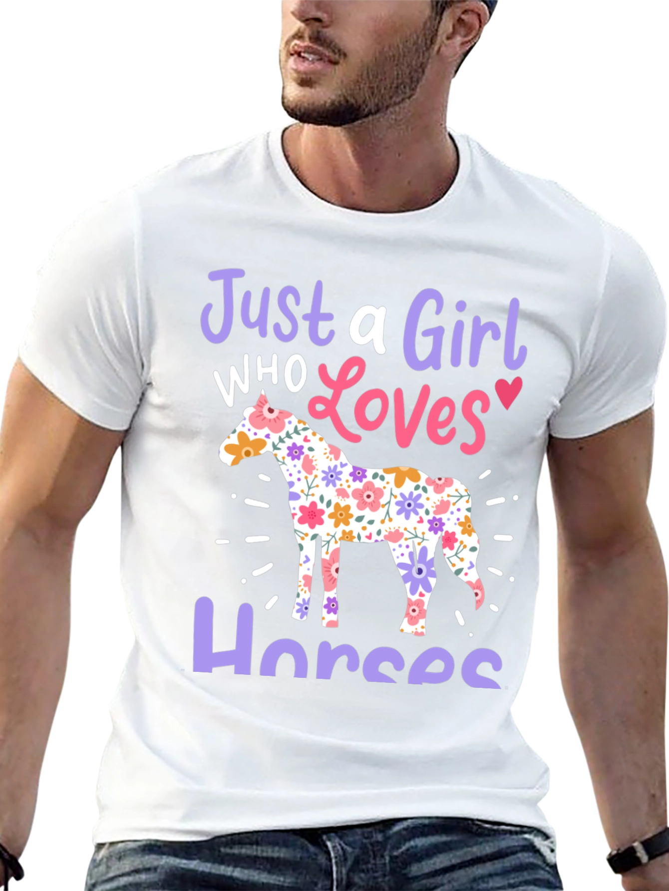 Just a Girl Who Loves Horses Black T-Shirt