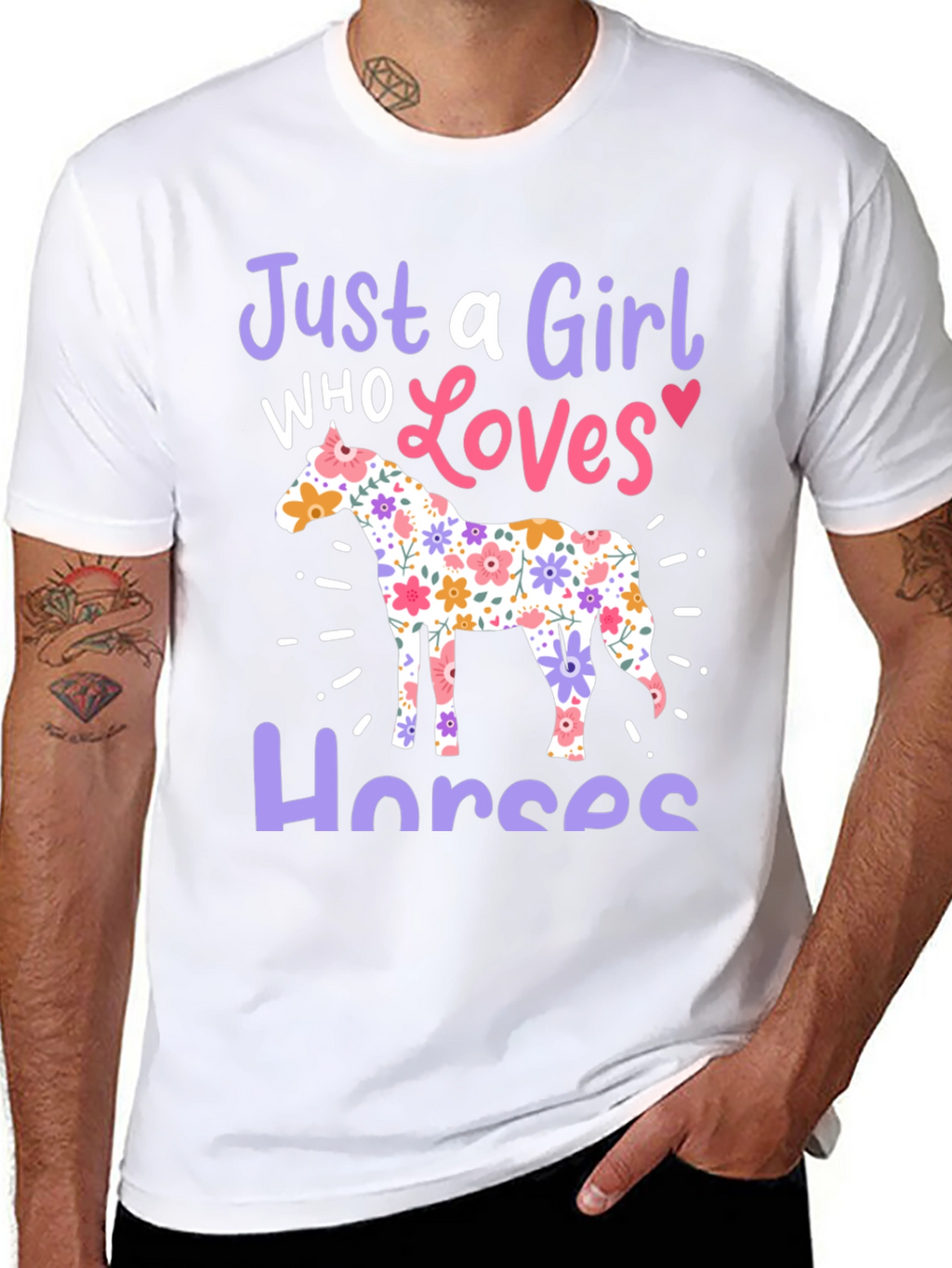 Just a Girl Who Loves Horses Black T-Shirt