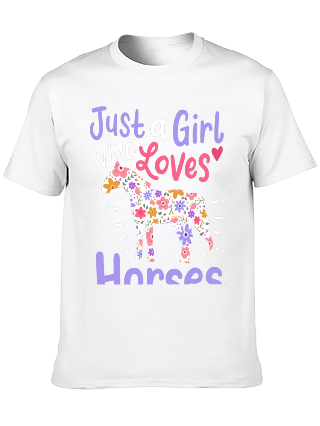Just a Girl Who Loves Horses Black T-Shirt