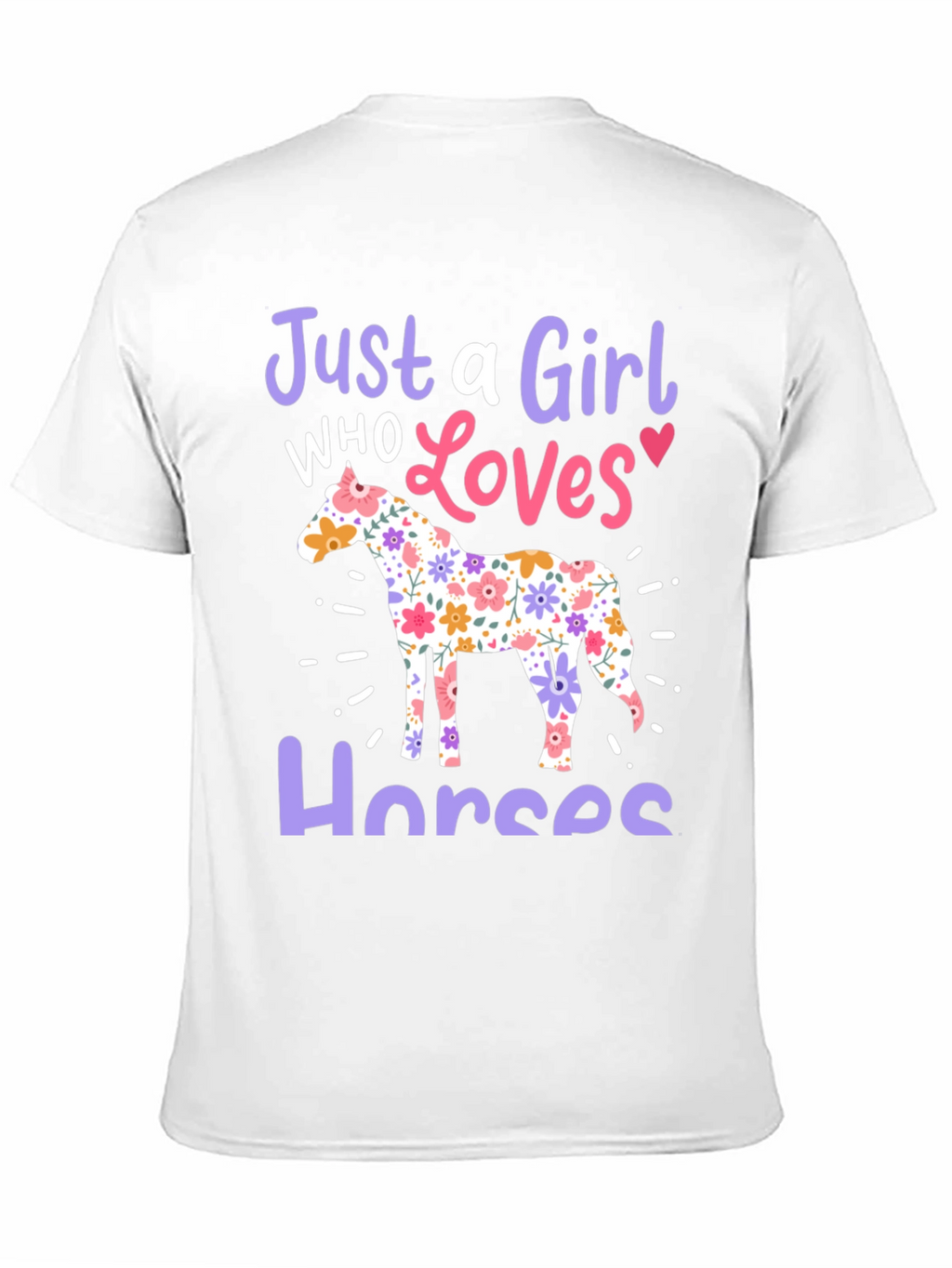 Just a Girl Who Loves Horses Black T-Shirt