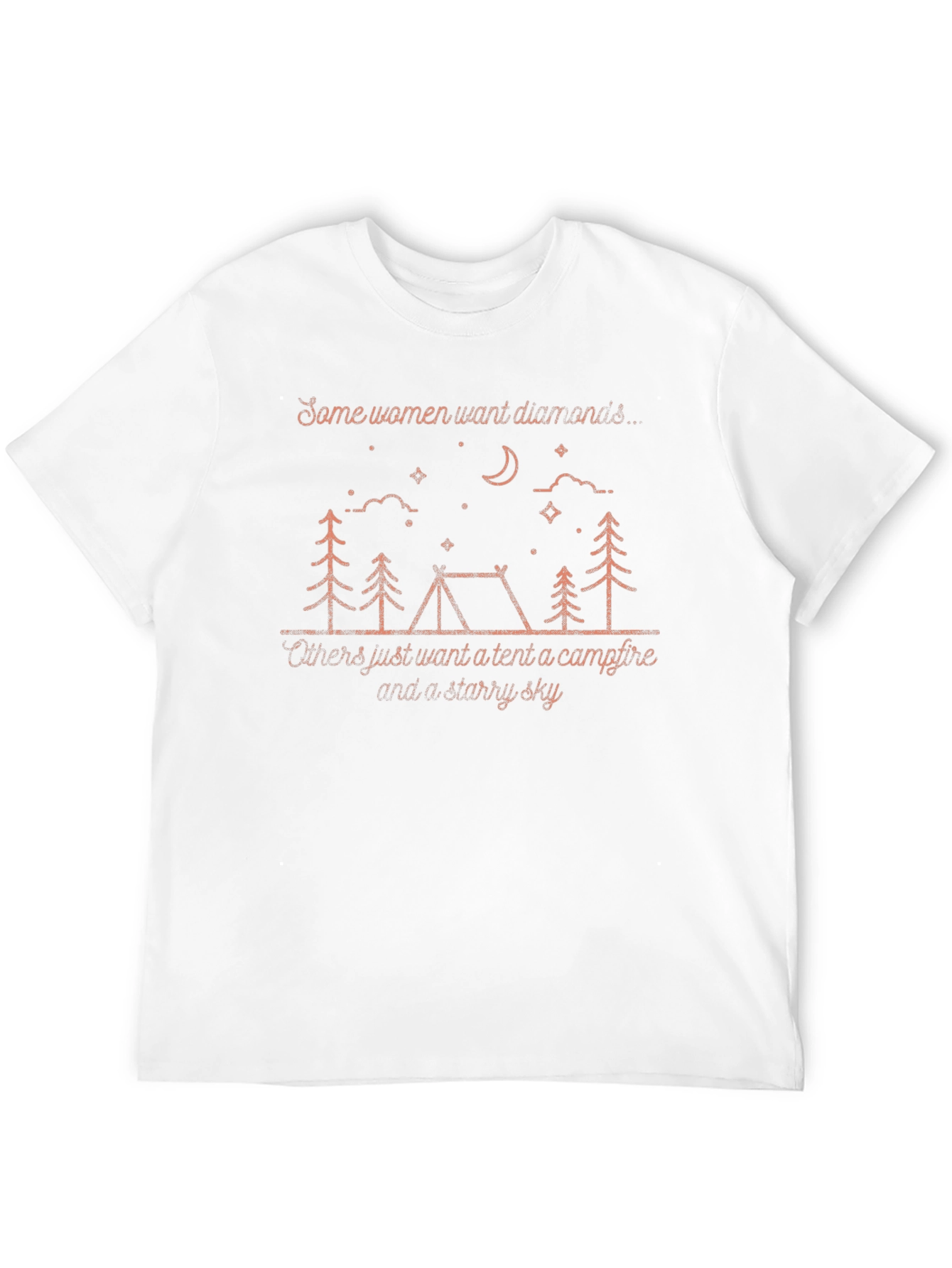 Womens Camping Tent & Starry Sky Graphic T-Shirt