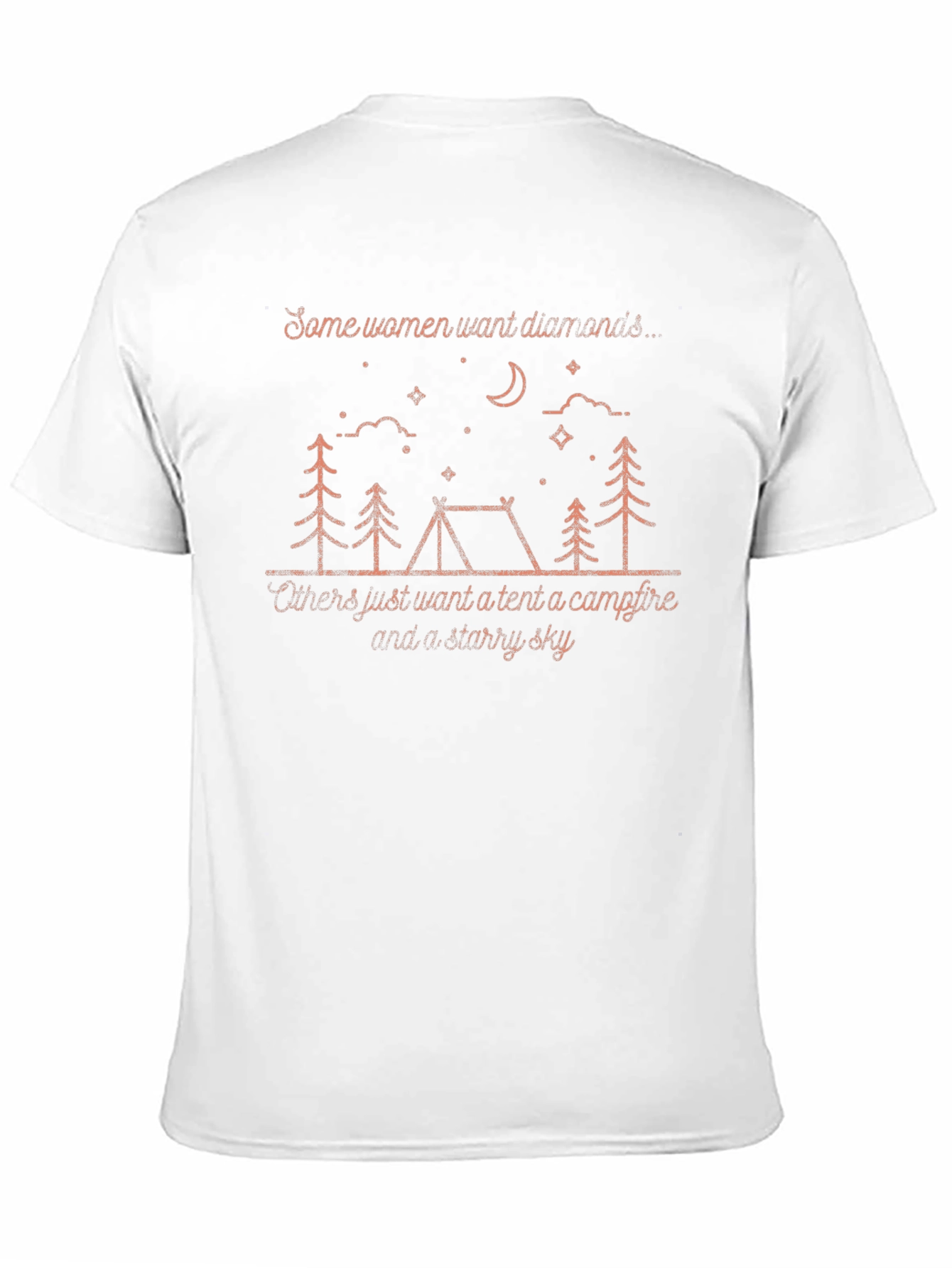 Womens Camping Tent & Starry Sky Graphic T-Shirt