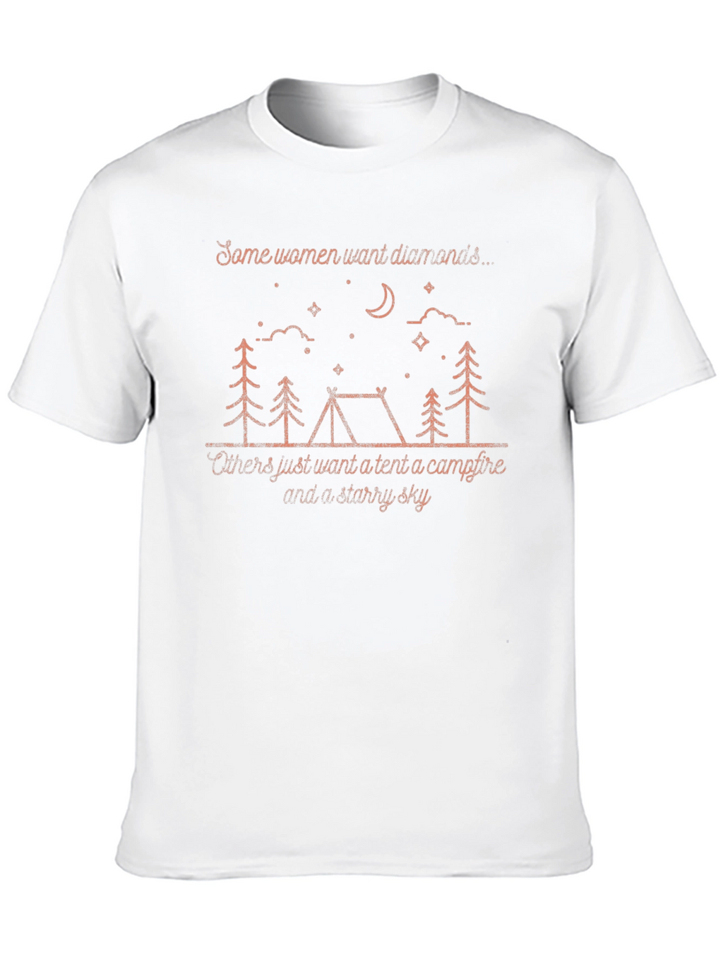 Womens Camping Tent & Starry Sky Graphic T-Shirt