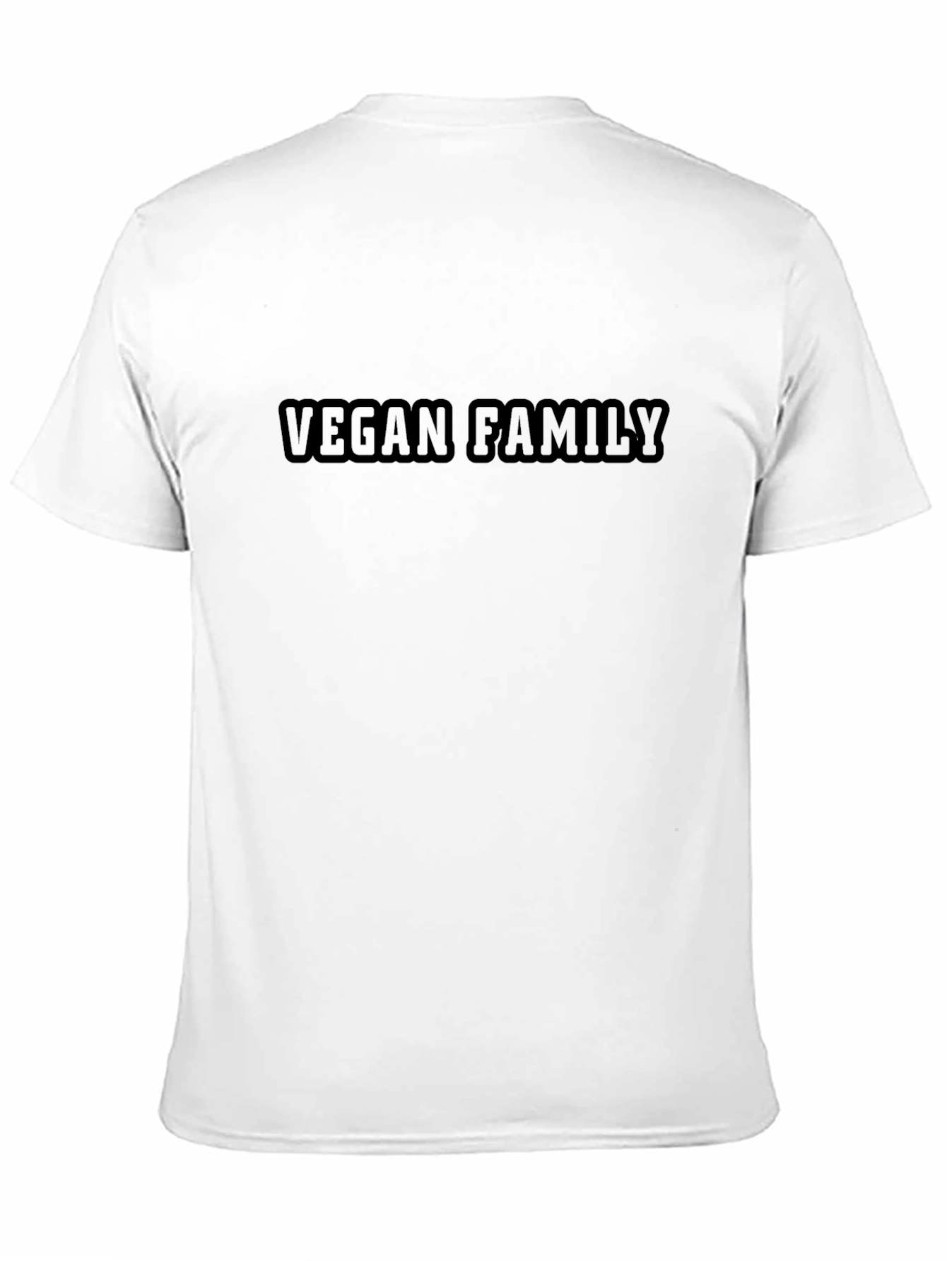 Vegan Family T-Shirt - Black Crew Neck