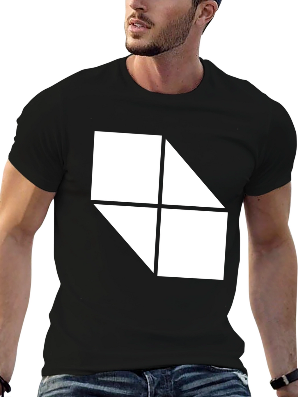 Geometric Graphic Black T-Shirt