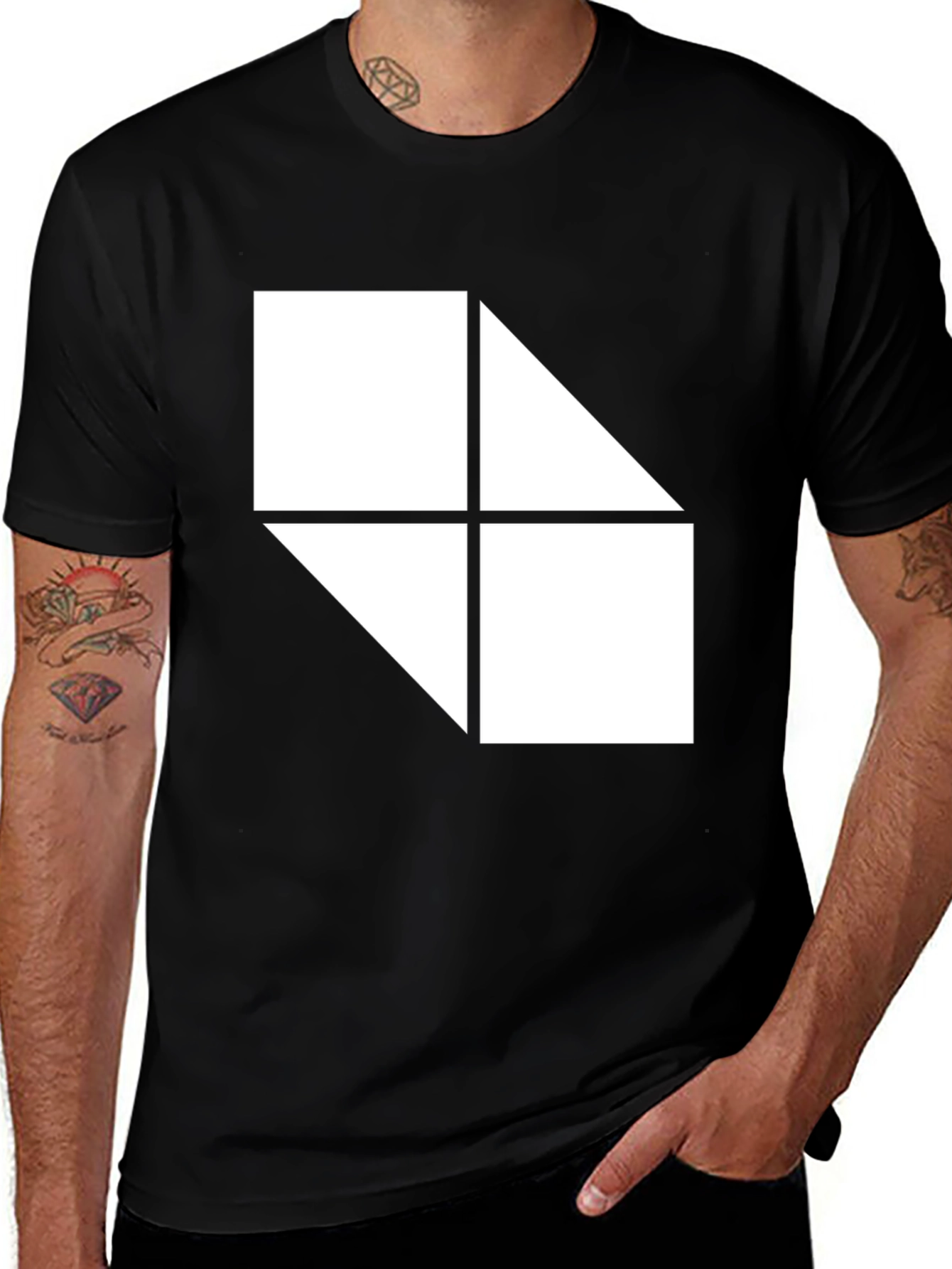 Geometric Graphic Black T-Shirt