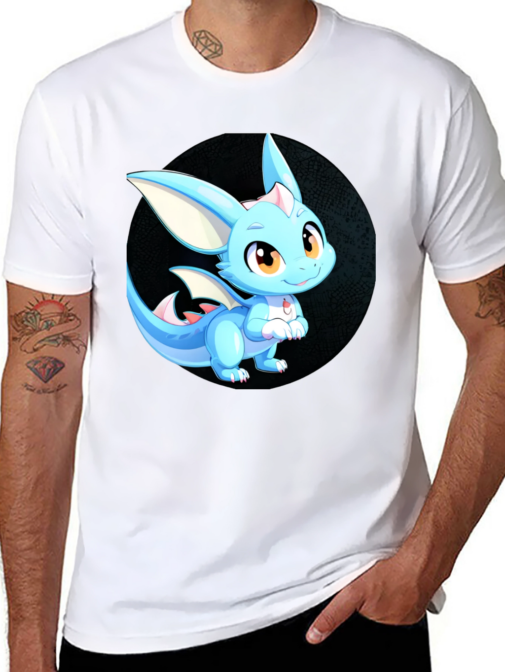 Cute Dragon Graphic Tee - Unisex Black T-Shirt