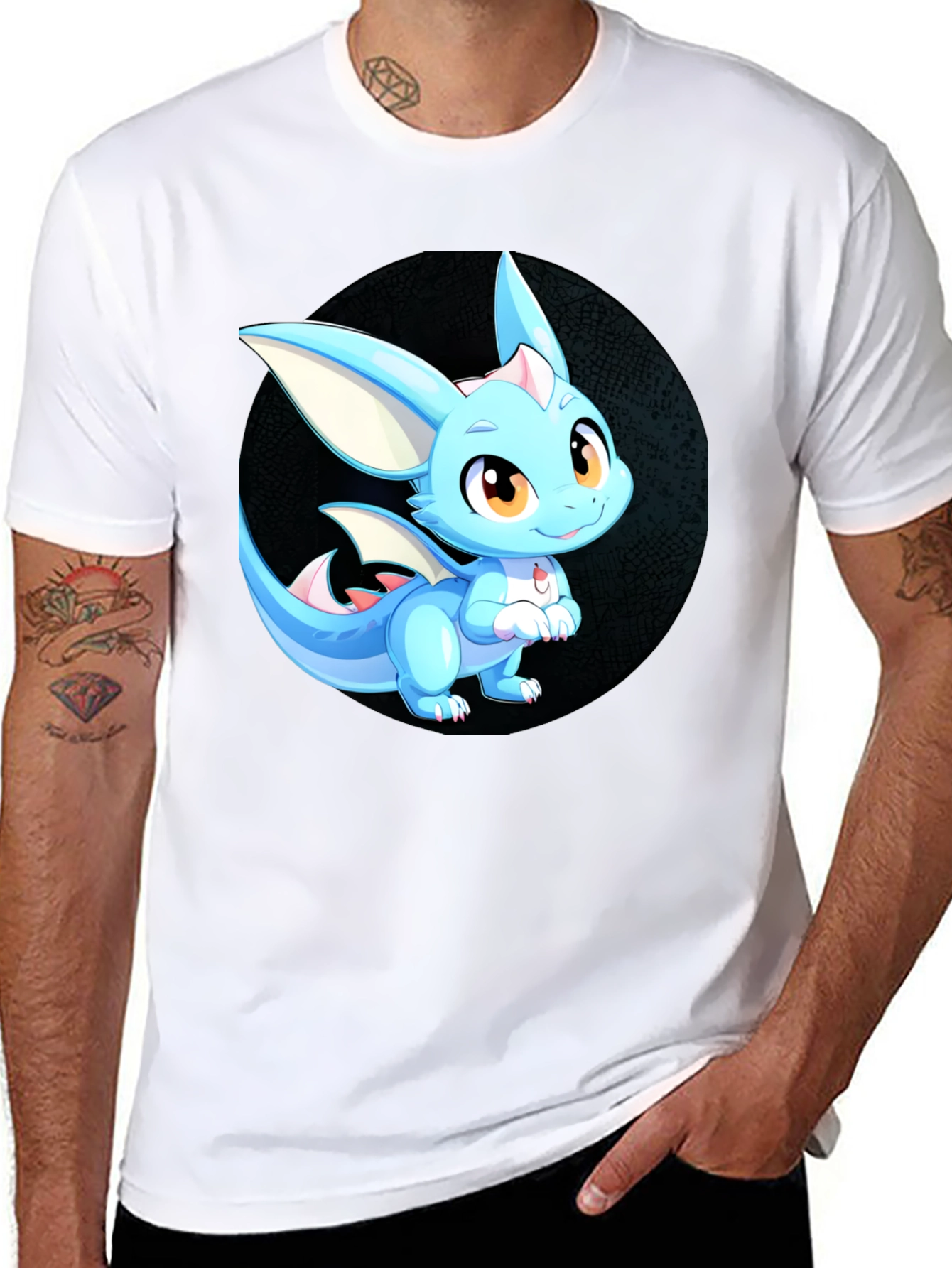 Cute Dragon Graphic Tee - Unisex Black T-Shirt