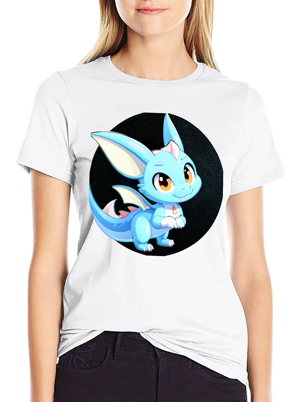 Cute Dragon Graphic Tee - Unisex Black T-Shirt