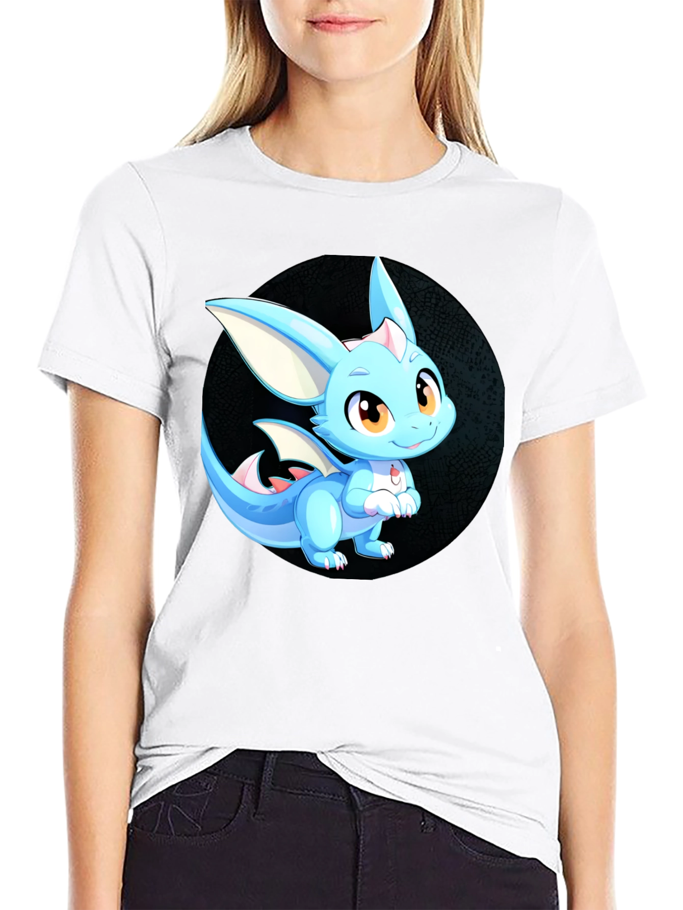 Cute Dragon Graphic Tee - Unisex Black T-Shirt