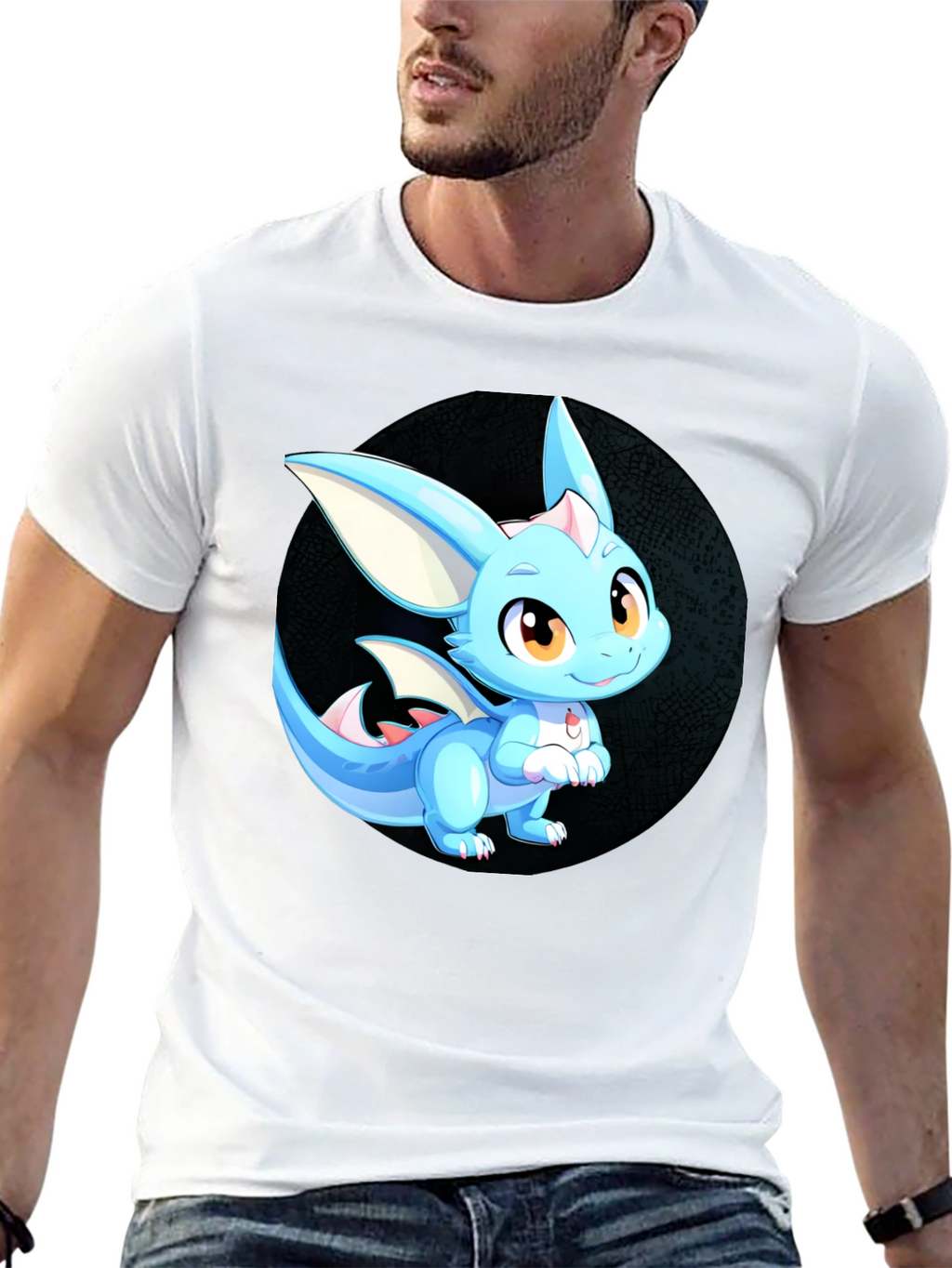 Cute Dragon Graphic Tee - Unisex Black T-Shirt
