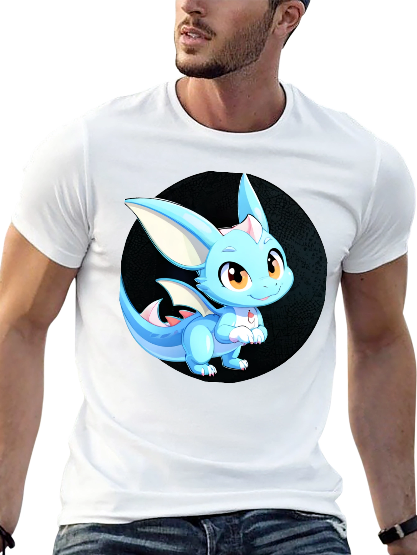 Cute Dragon Graphic Tee - Unisex Black T-Shirt