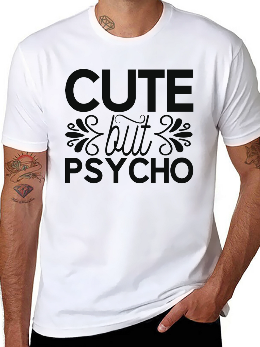 Cute But Psycho Black Graphic T-Shirt