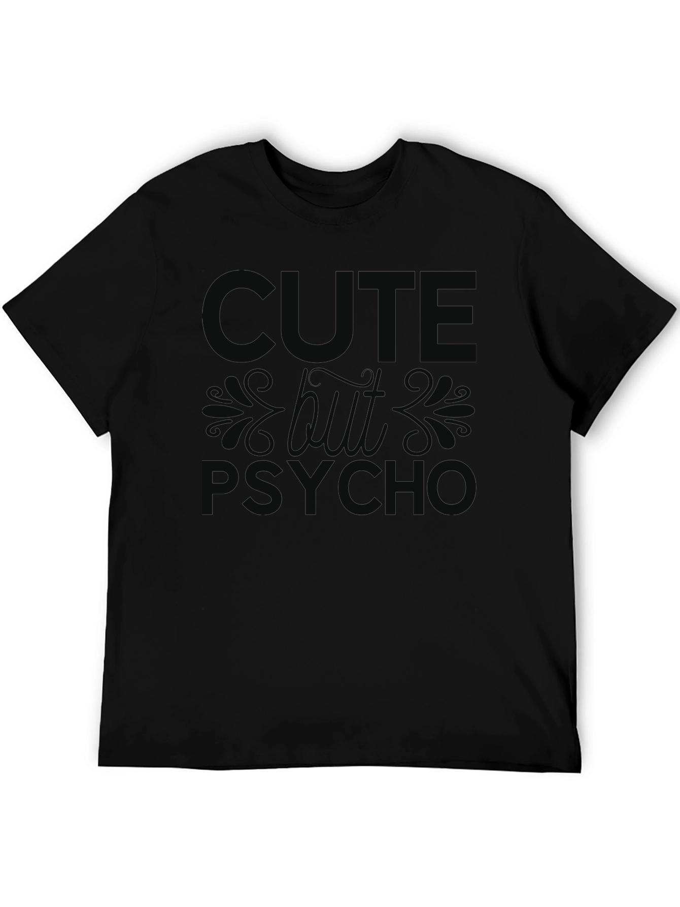 Cute But Psycho Black Graphic T-Shirt