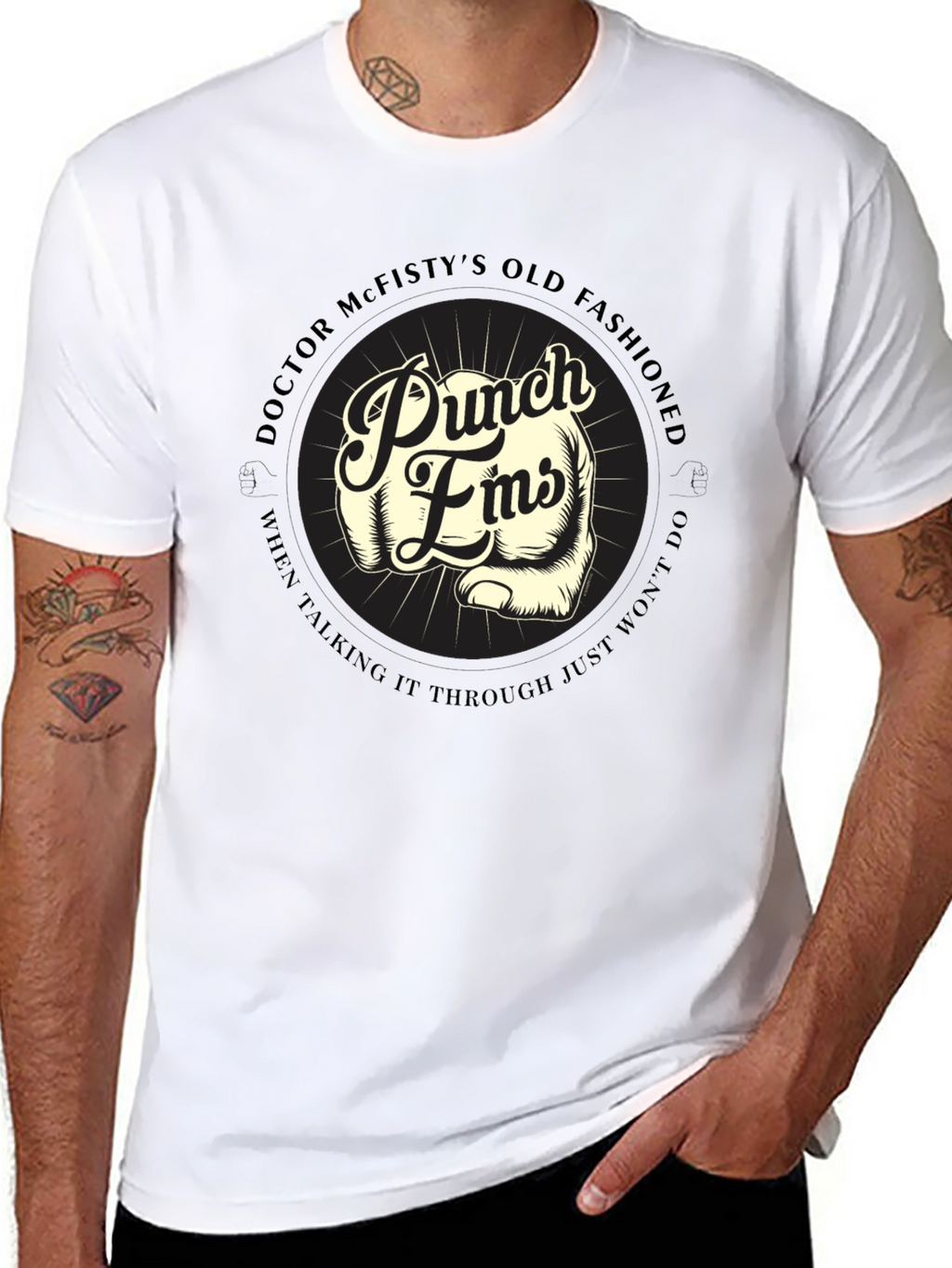 Punch Fists T-Shirt: Doctor McFistys Old Fashioned Style