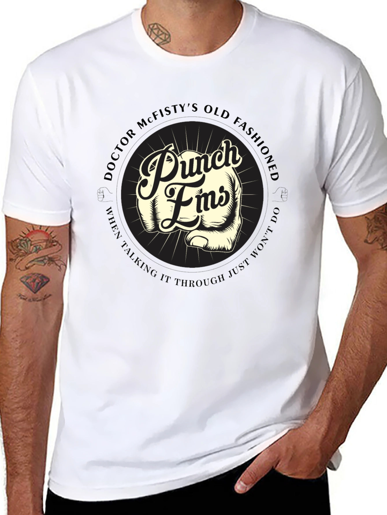 Punch Fists T-Shirt: Doctor McFistys Old Fashioned Style