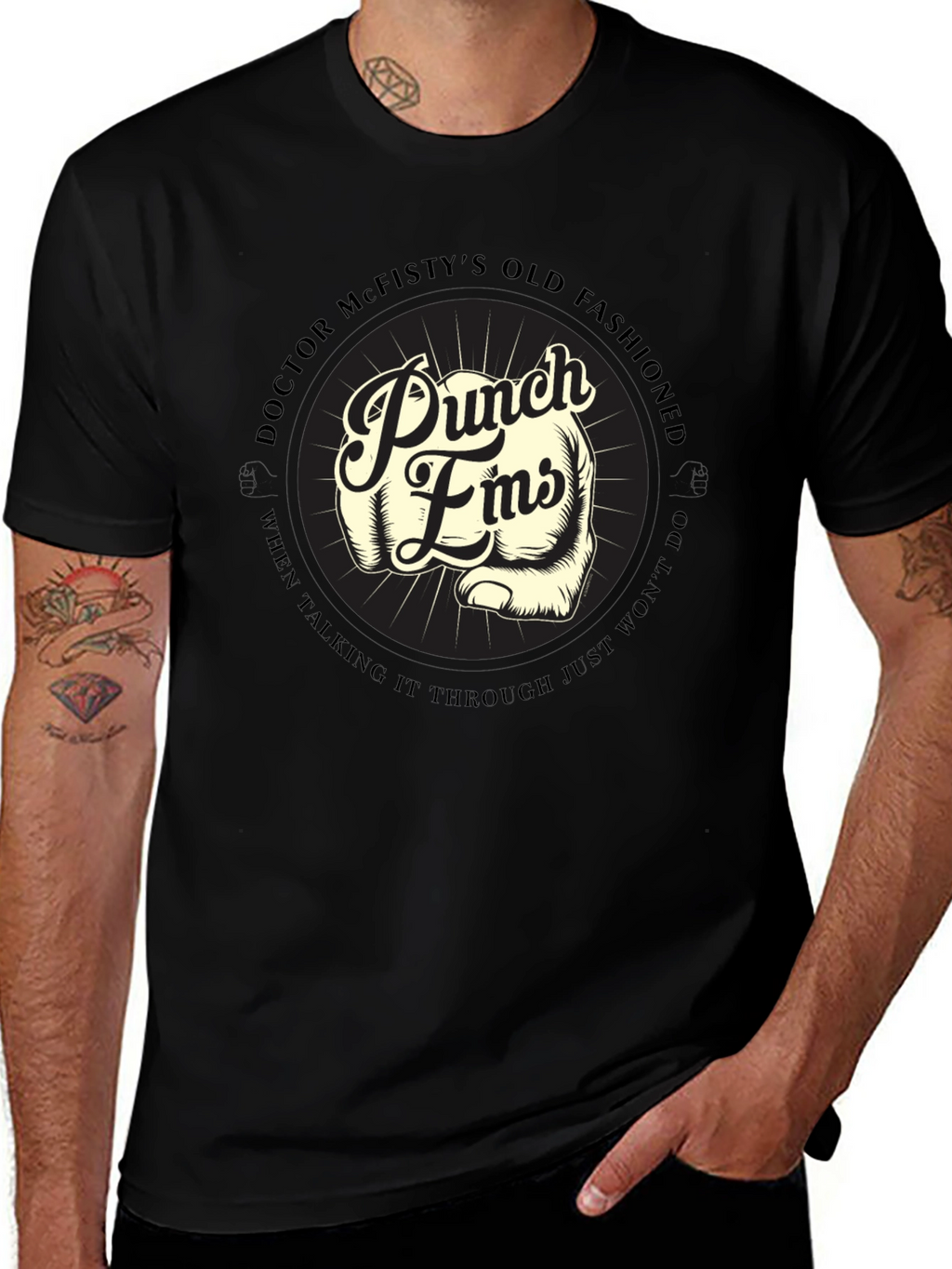 Punch Fists T-Shirt: Doctor McFistys Old Fashioned Style