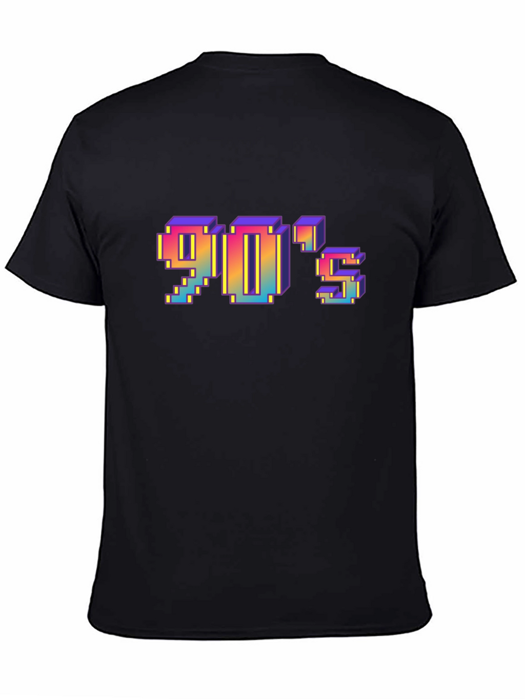 Retro 90s Pixel Art T-Shirt - Black