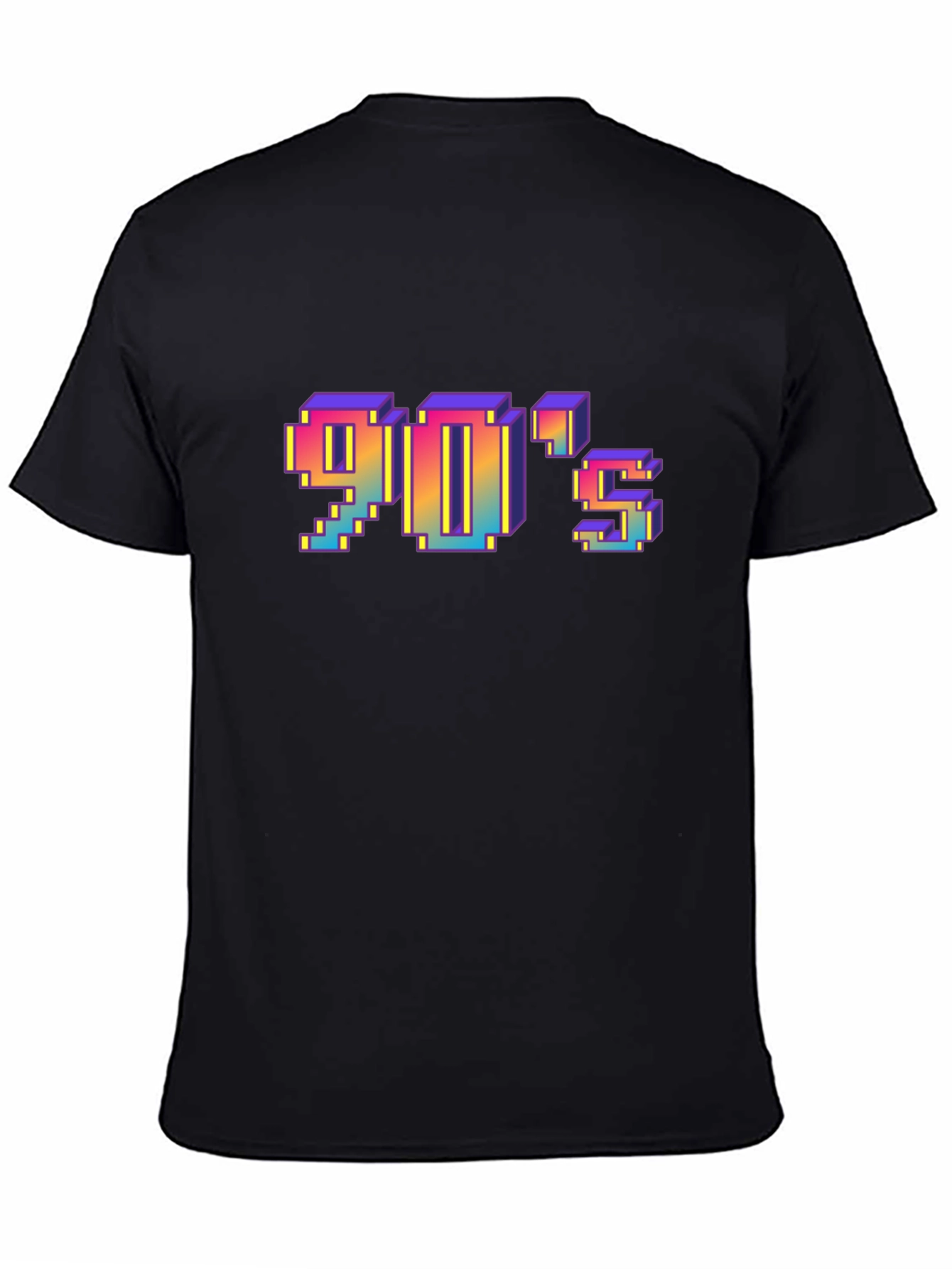 Retro 90s Pixel Art T-Shirt - Black