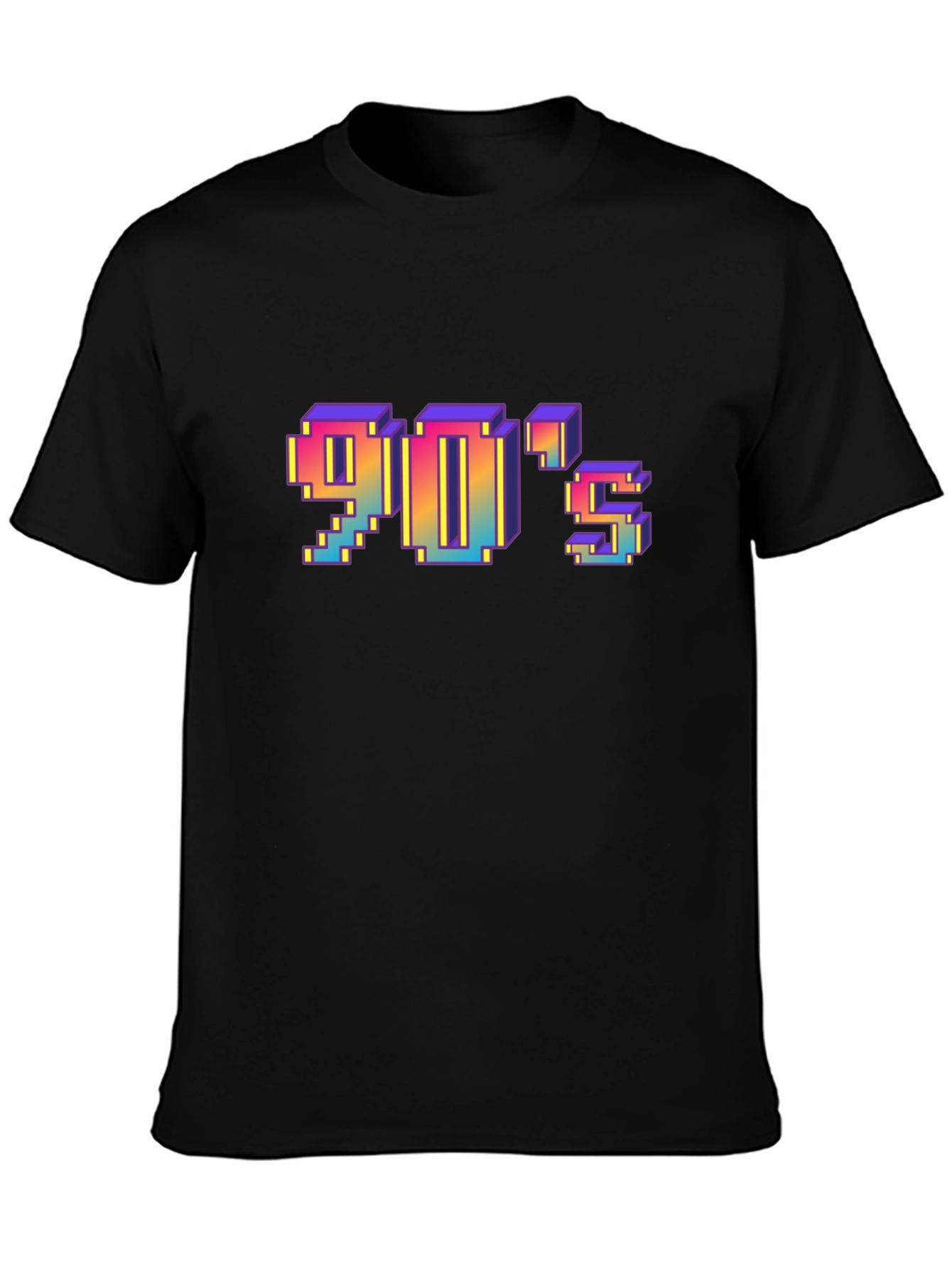 Retro 90s Pixel Art T-Shirt - Black