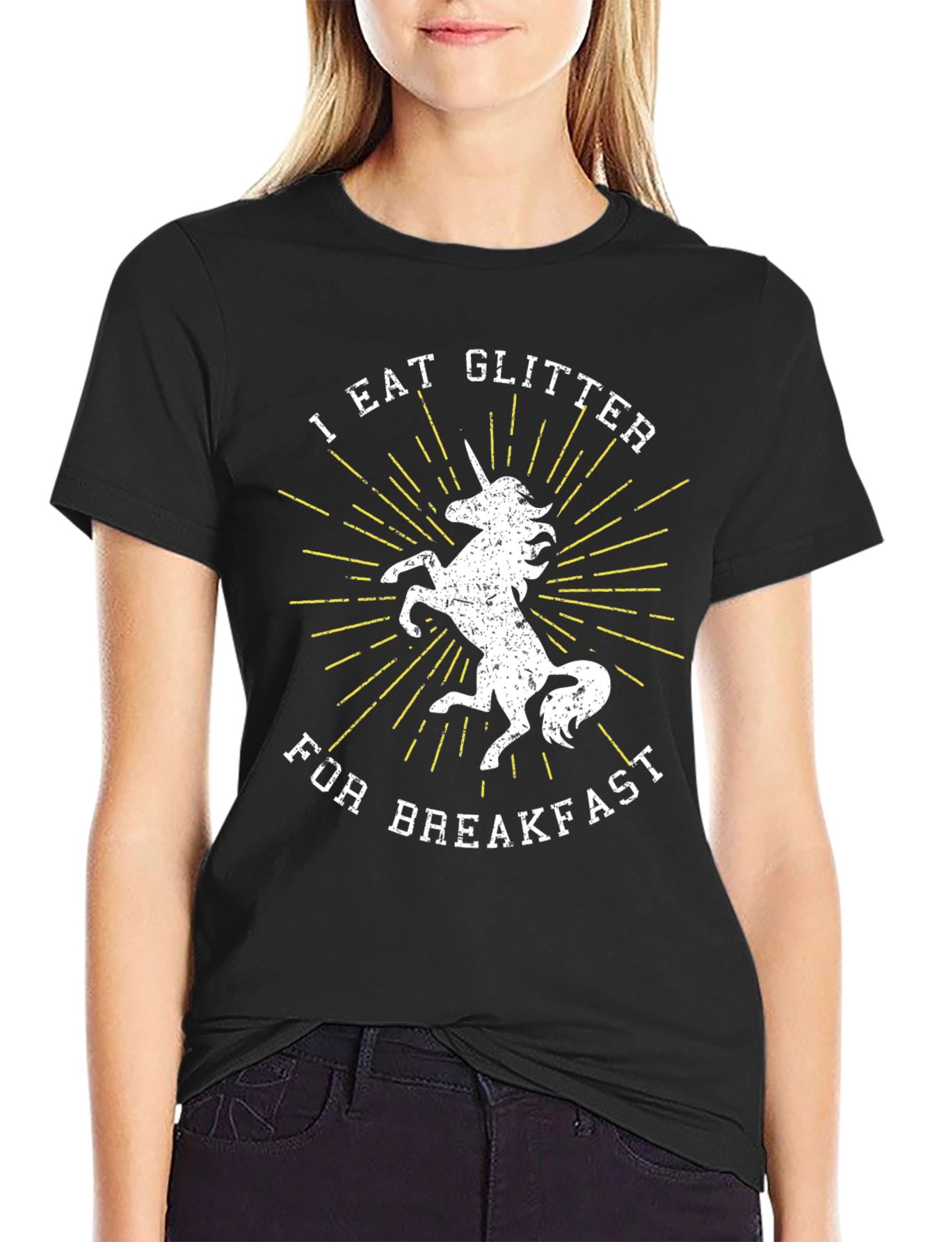 I Eat Glitter For Breakfast Unicorn Graphic T-Shirt