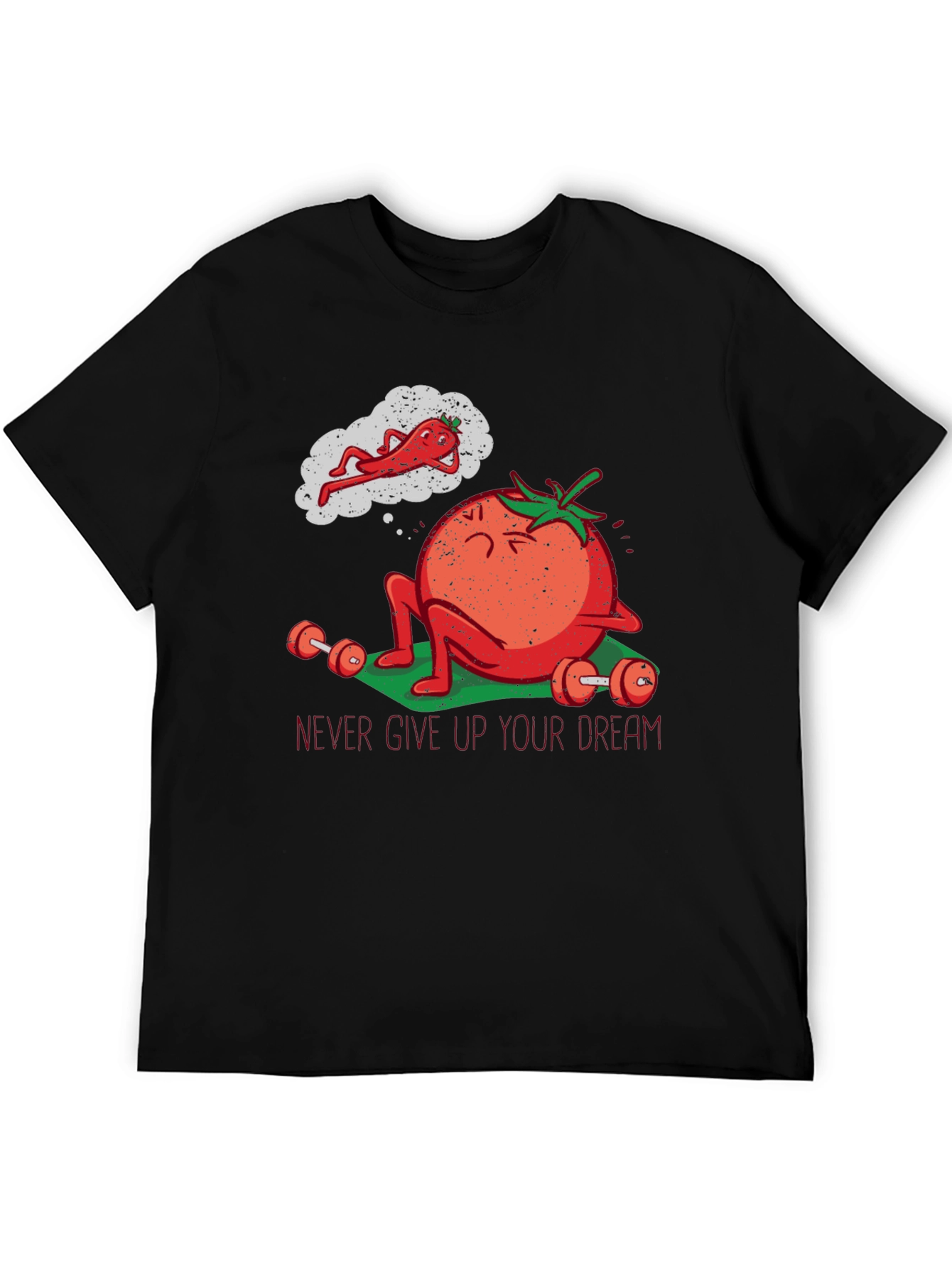 Tomato Gym Workout T-Shirt - Never Give Up!