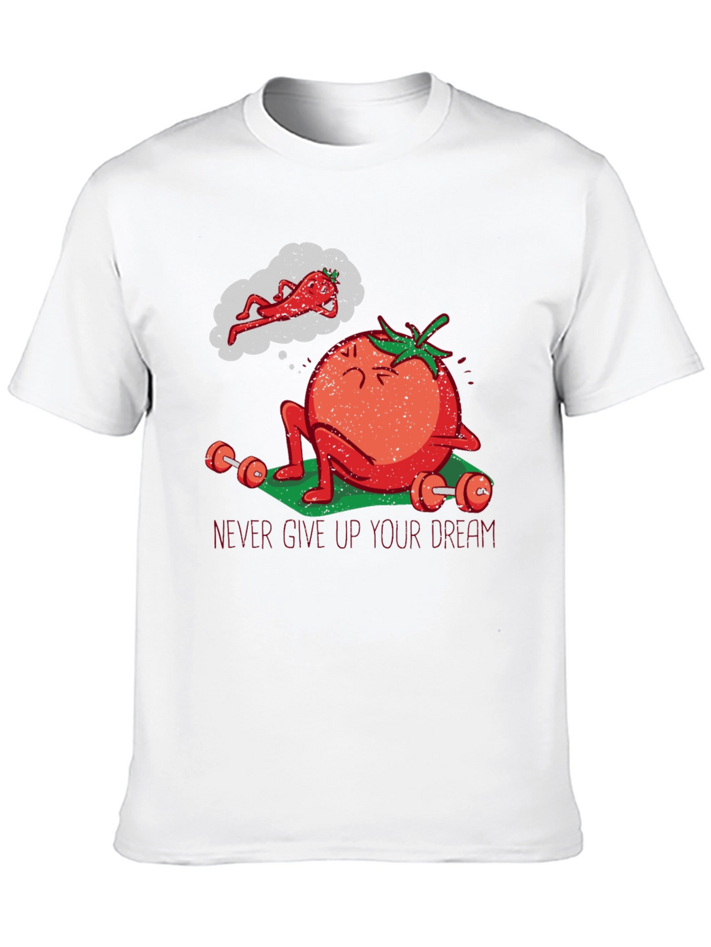 Tomato Gym Workout T-Shirt - Never Give Up!
