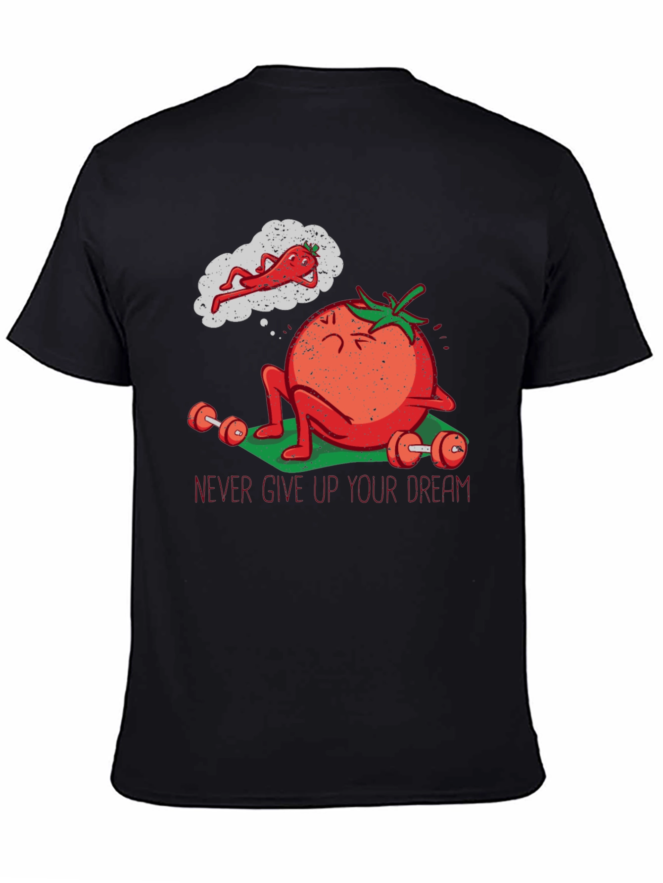 Tomato Gym Workout T-Shirt - Never Give Up!